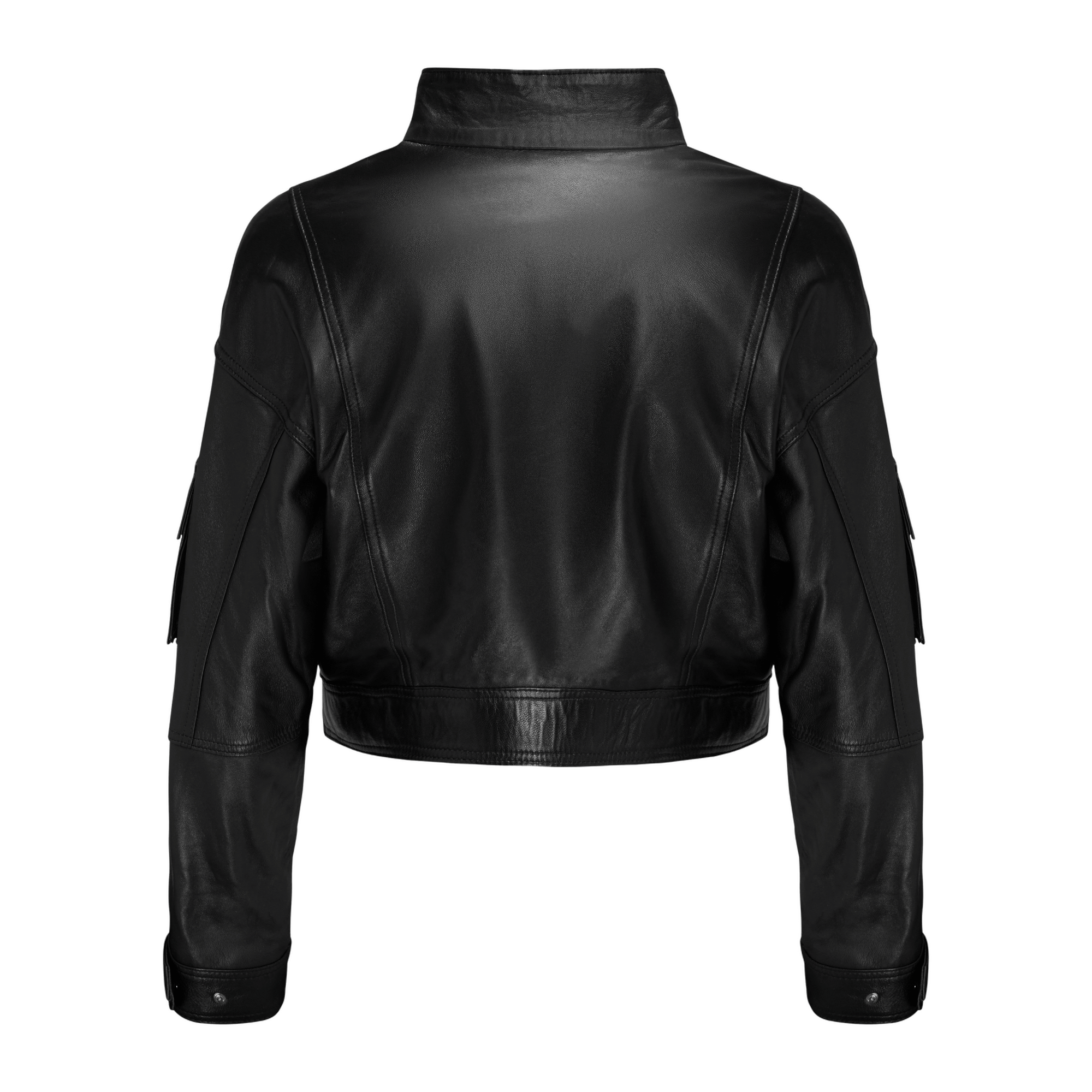 Cropped Leather Biker Jacket made by YAVORSKA