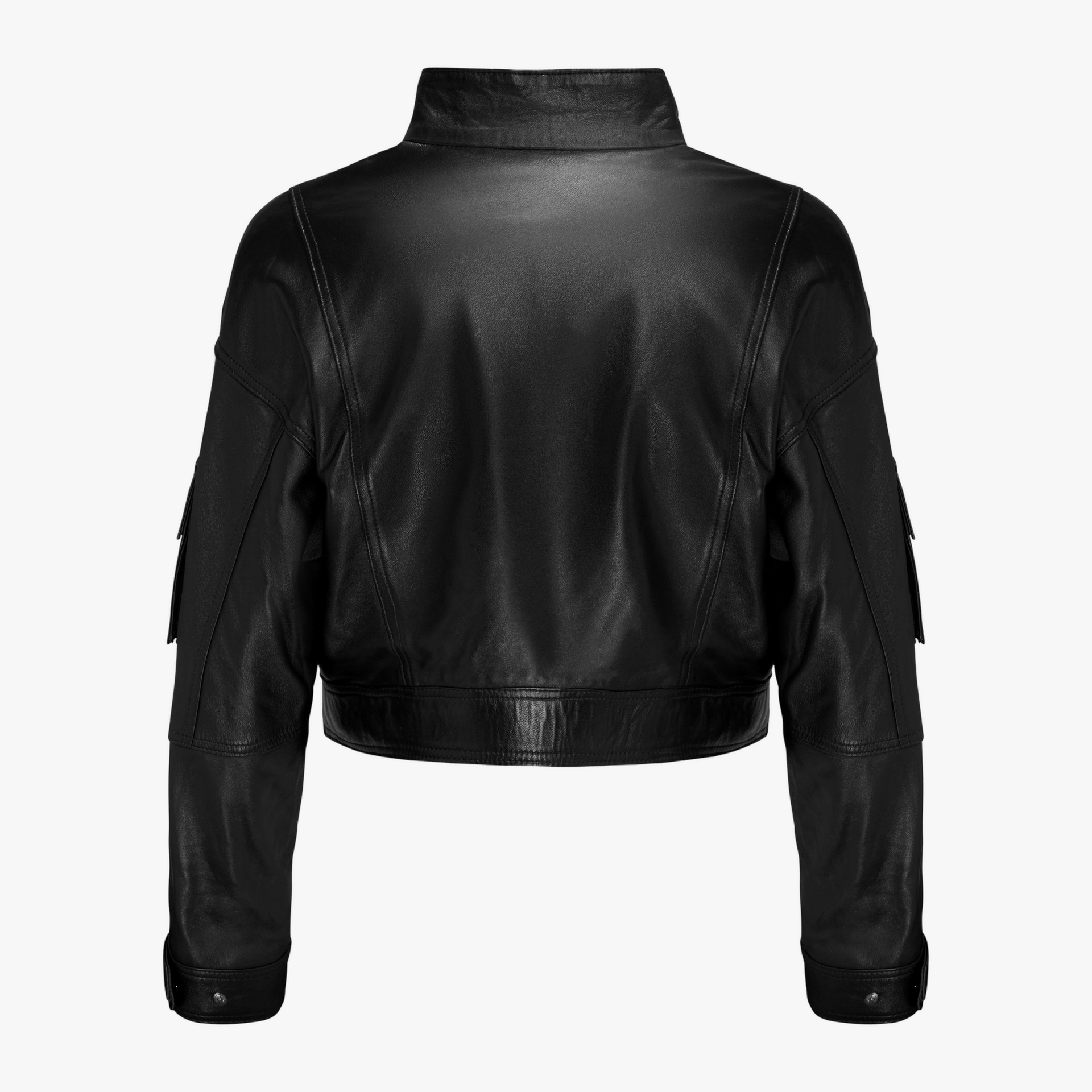 Cropped Leather Biker Jacket made by YAVORSKA