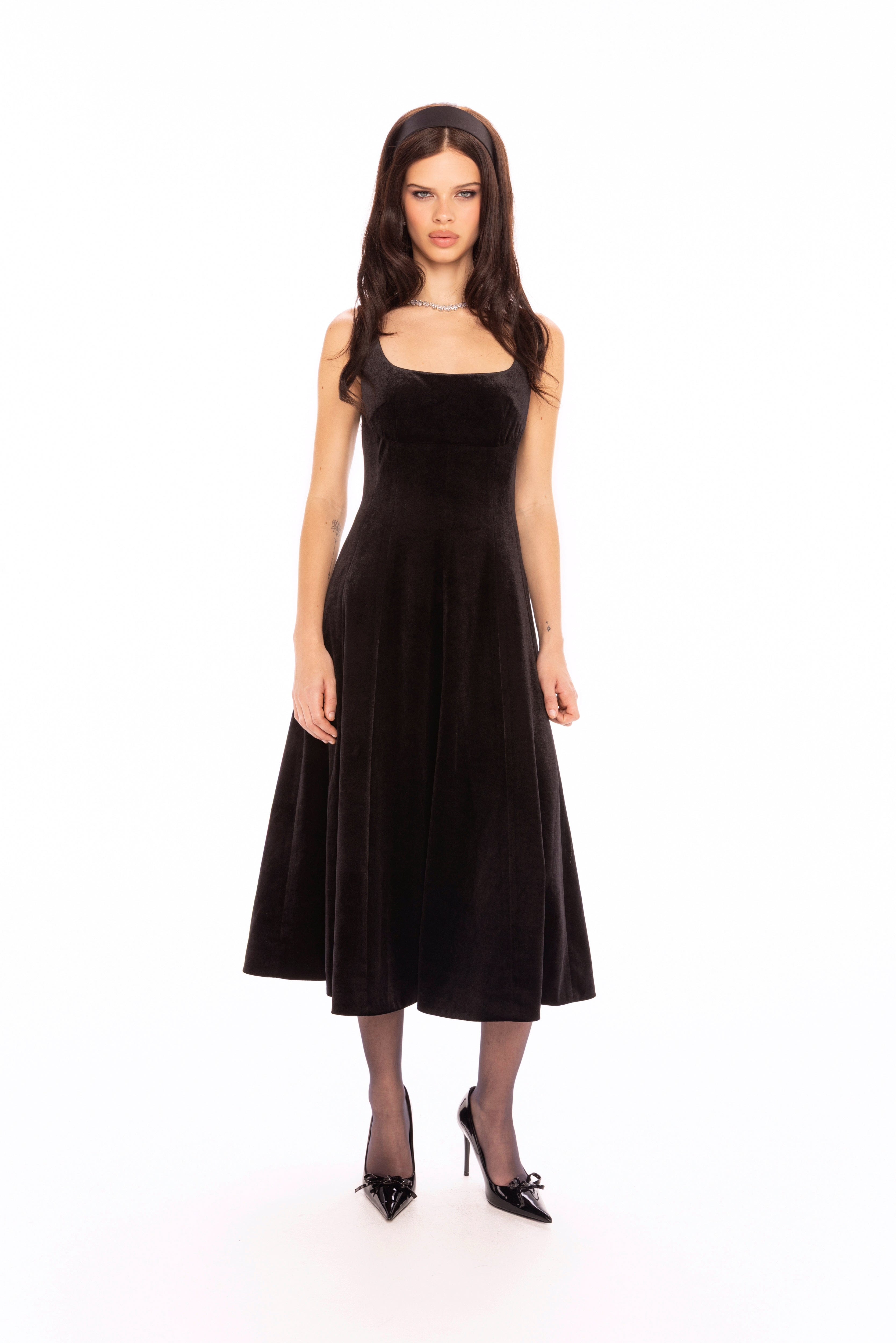 Eleanora Velvet Maxi Dress (Black) made by Nana Jacqueline