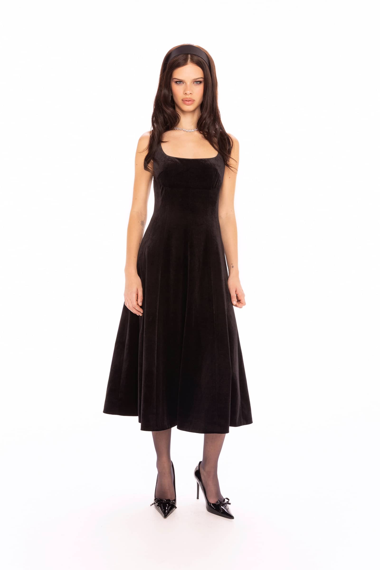 Eleanora Velvet Maxi Dress (Black) made by Nana Jacqueline