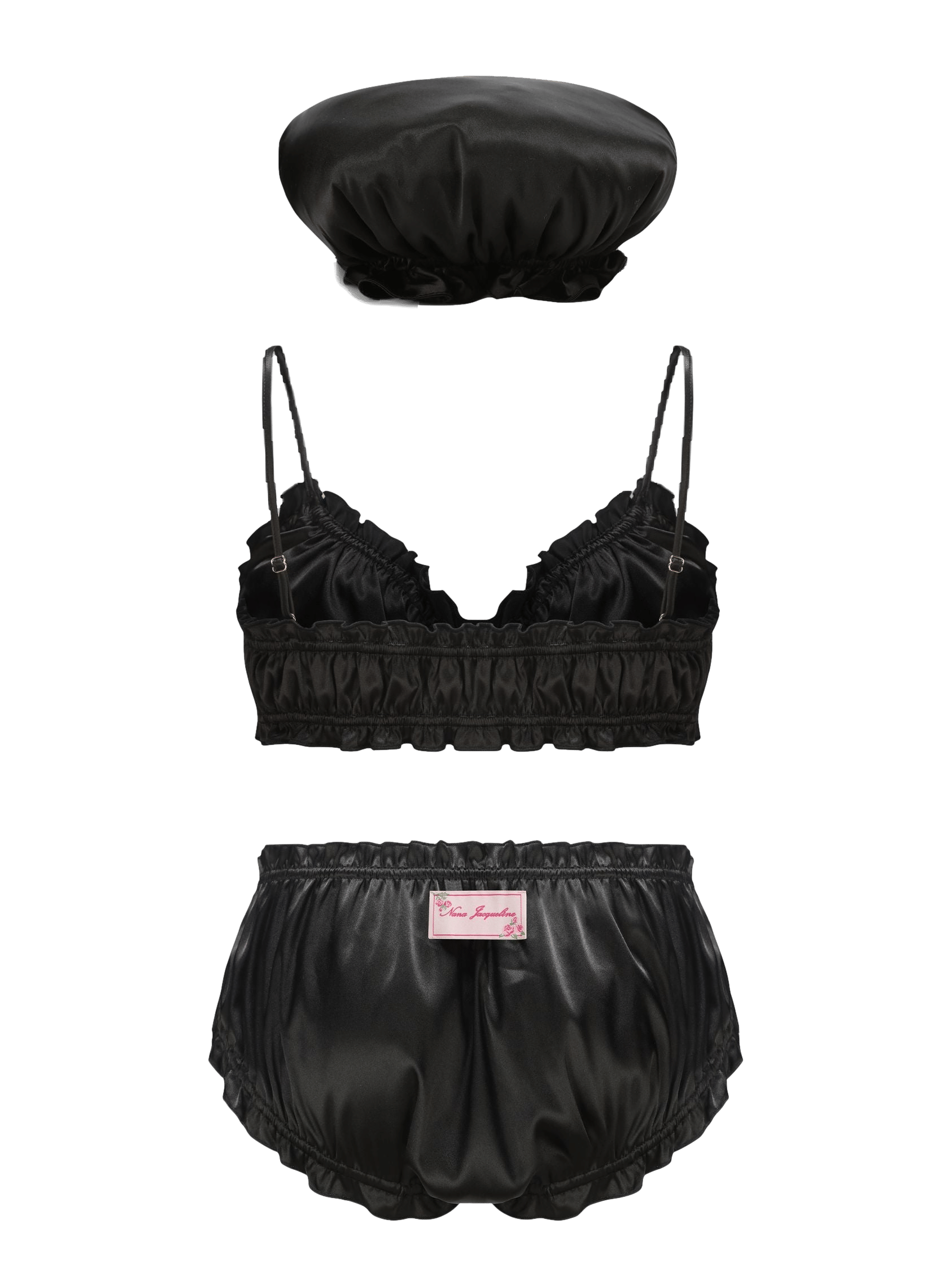 Isabella Silk Intimates Set (Black) (Final Sale) in Black made by Nana Jacqueline