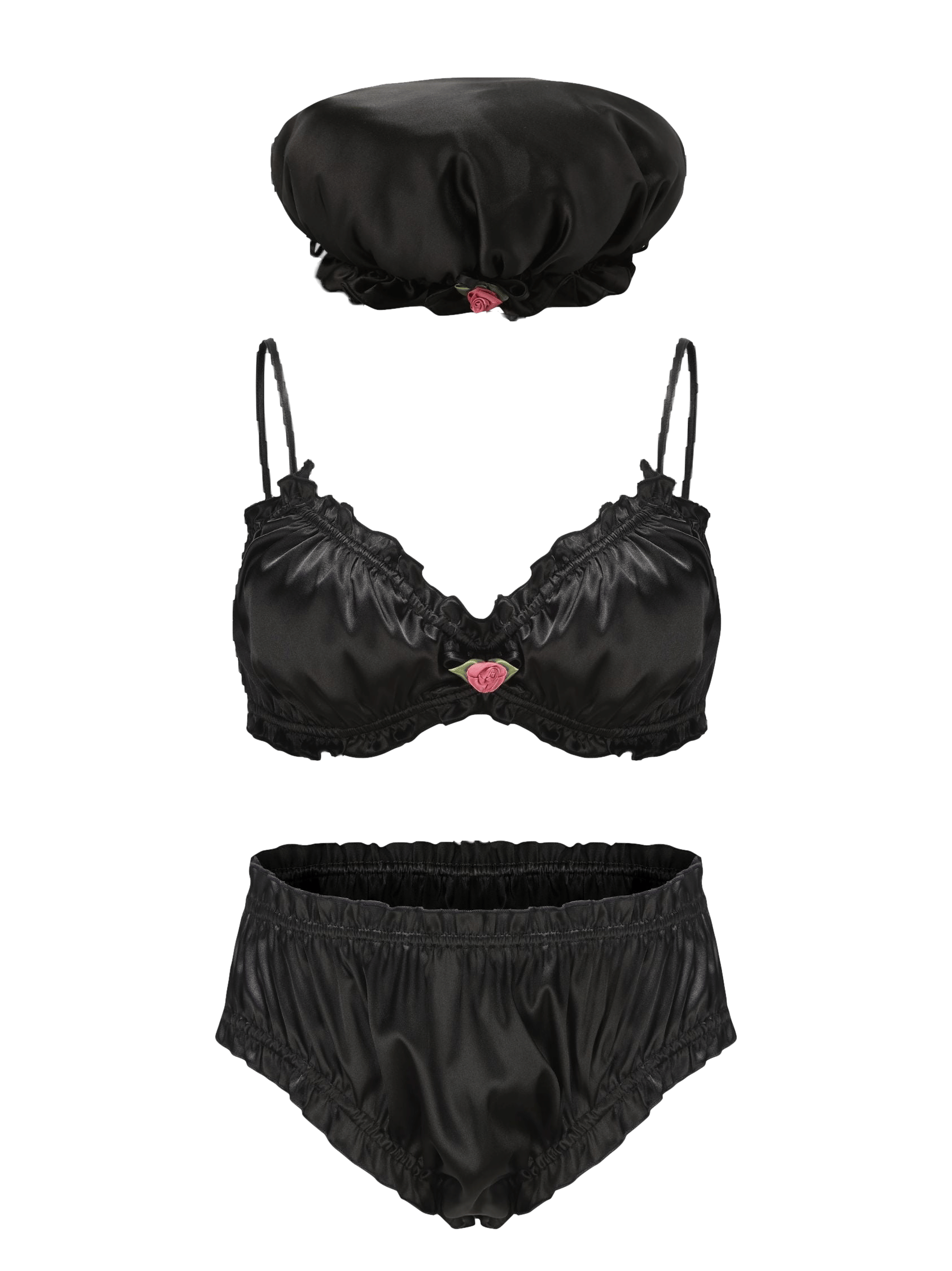 Isabella Silk Intimates Set (Black) (Final Sale) in Black made by Nana Jacqueline