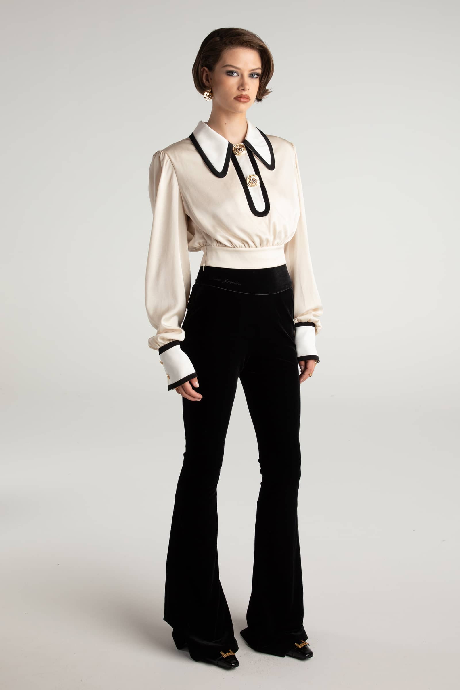 Lori Satin Top in White made by Nana Jacqueline