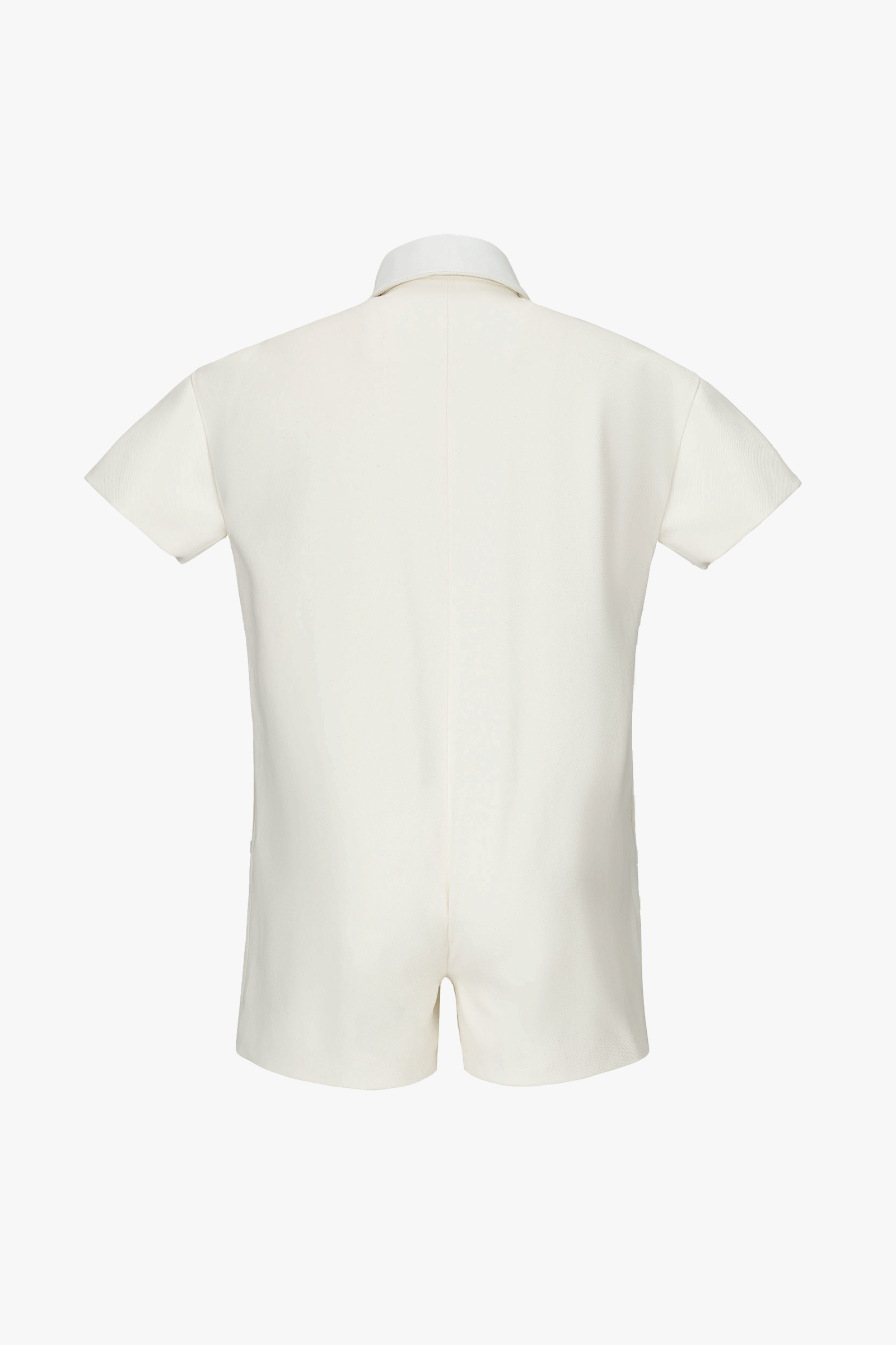 Miami Denim & Leather Jumpsuit in White made by Vestiaire d'un Oiseau Libre