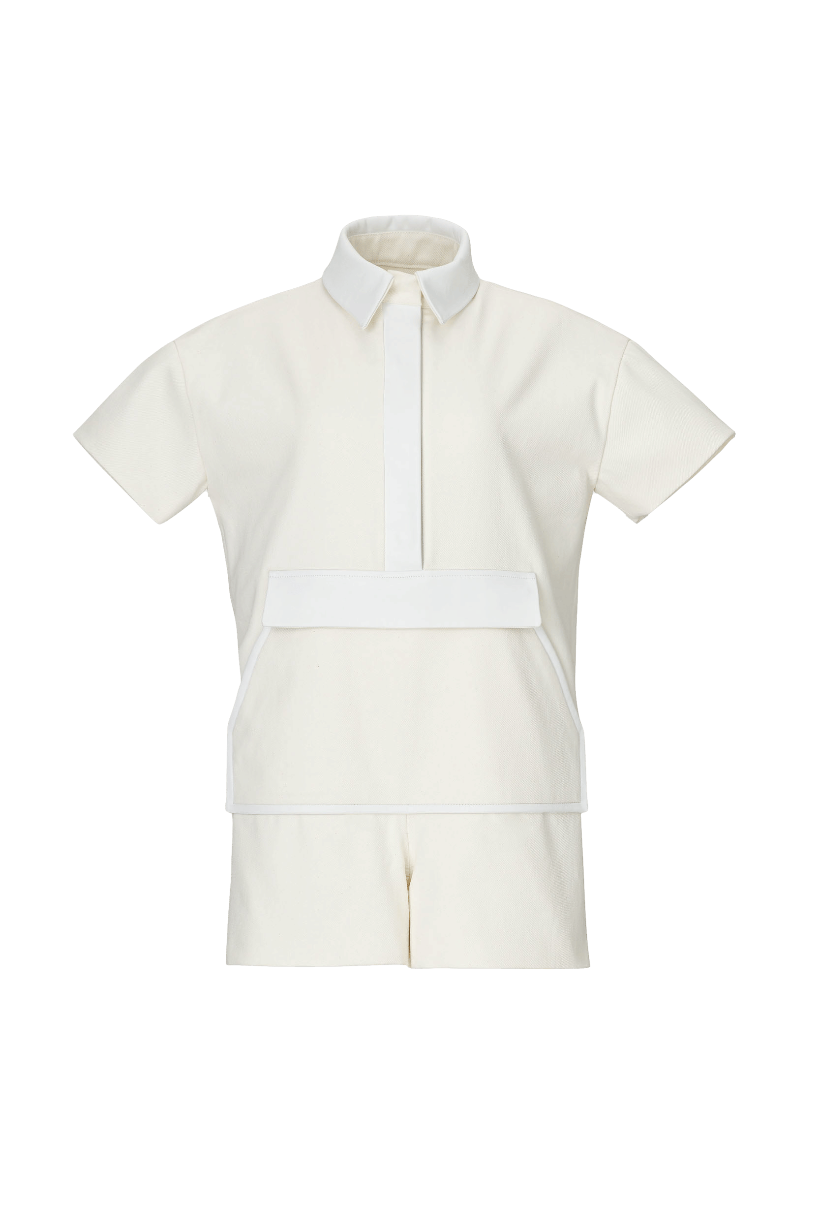 Miami Denim & Leather Jumpsuit in White made by Vestiaire d'un Oiseau Libre