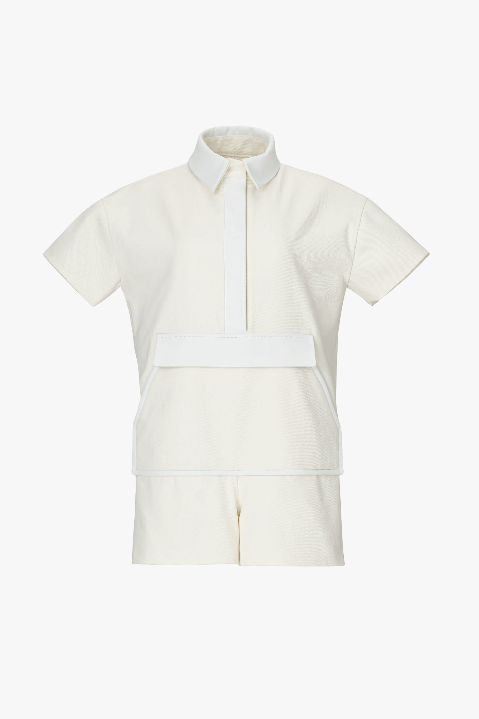 Miami Denim & Leather Jumpsuit in White made by Vestiaire d'un Oiseau Libre