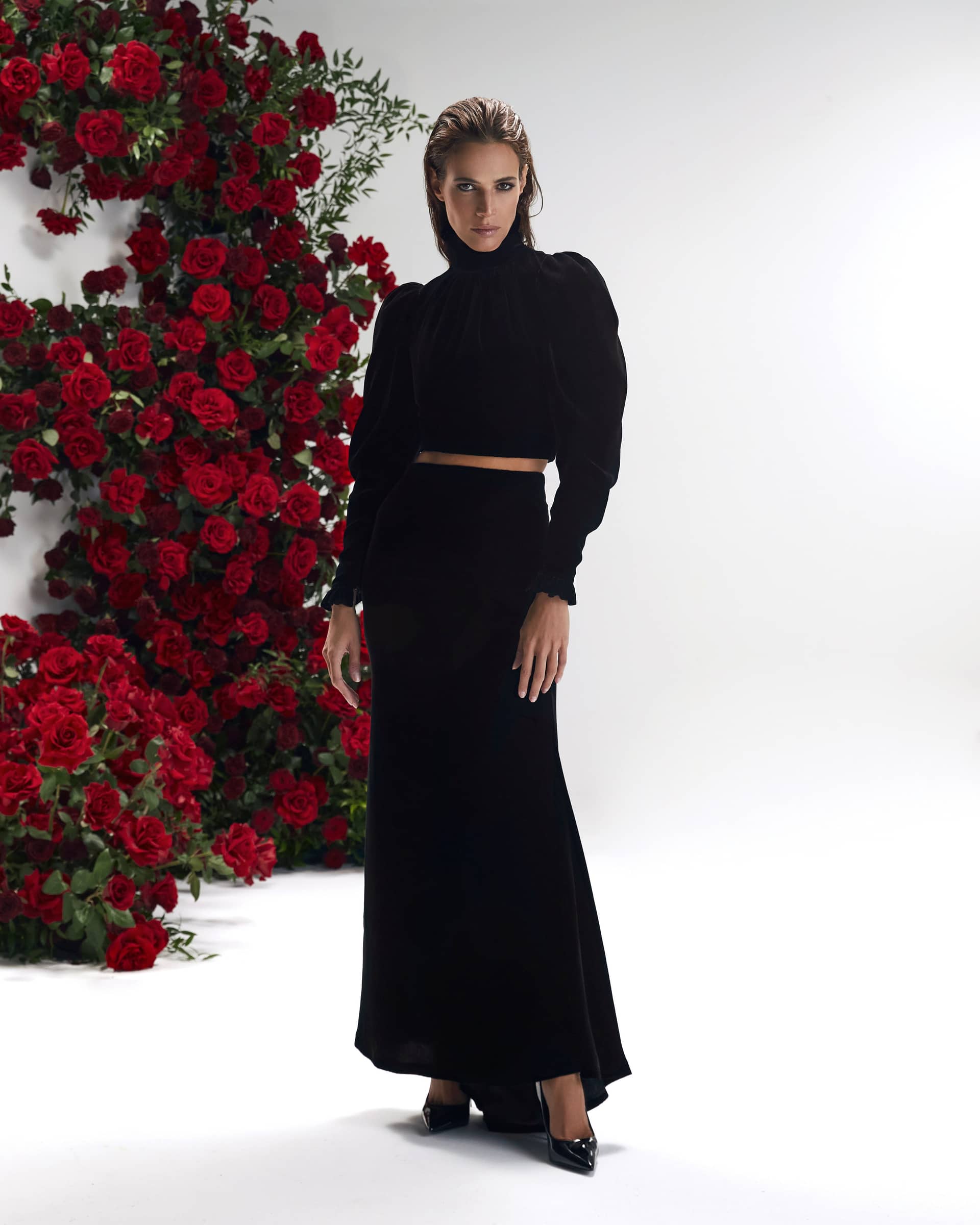 Rose Skirt Noir made by YVON