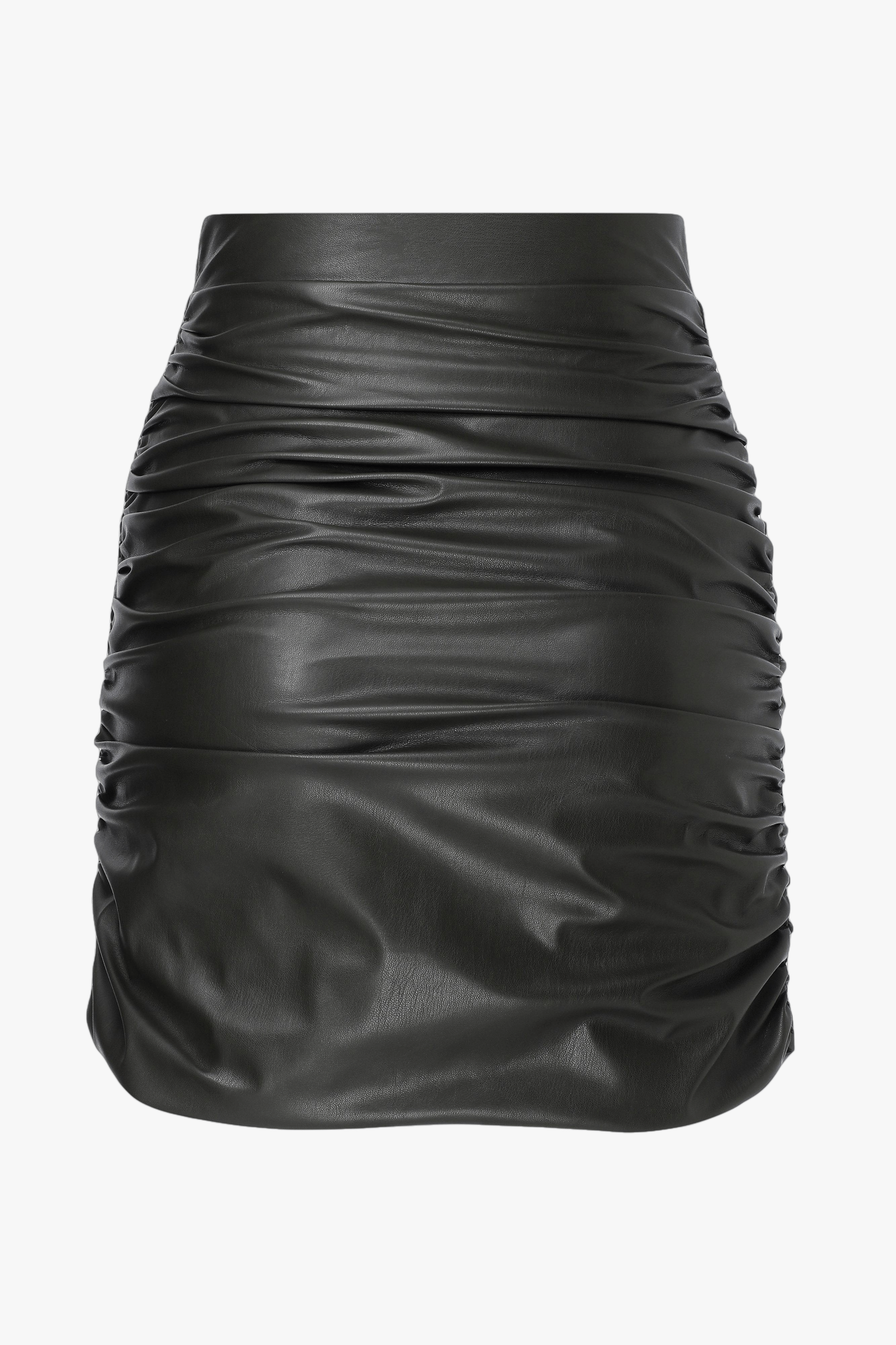 Chels Ruched Skirt in Burnt Green made by Nazli Ceren