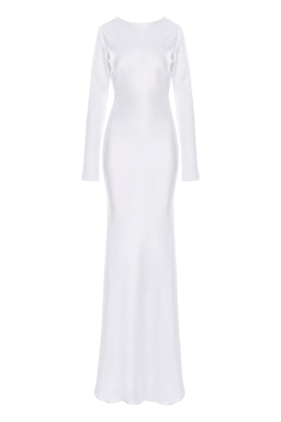 Lavinia Satin Open-Back Gown made by Aureliana