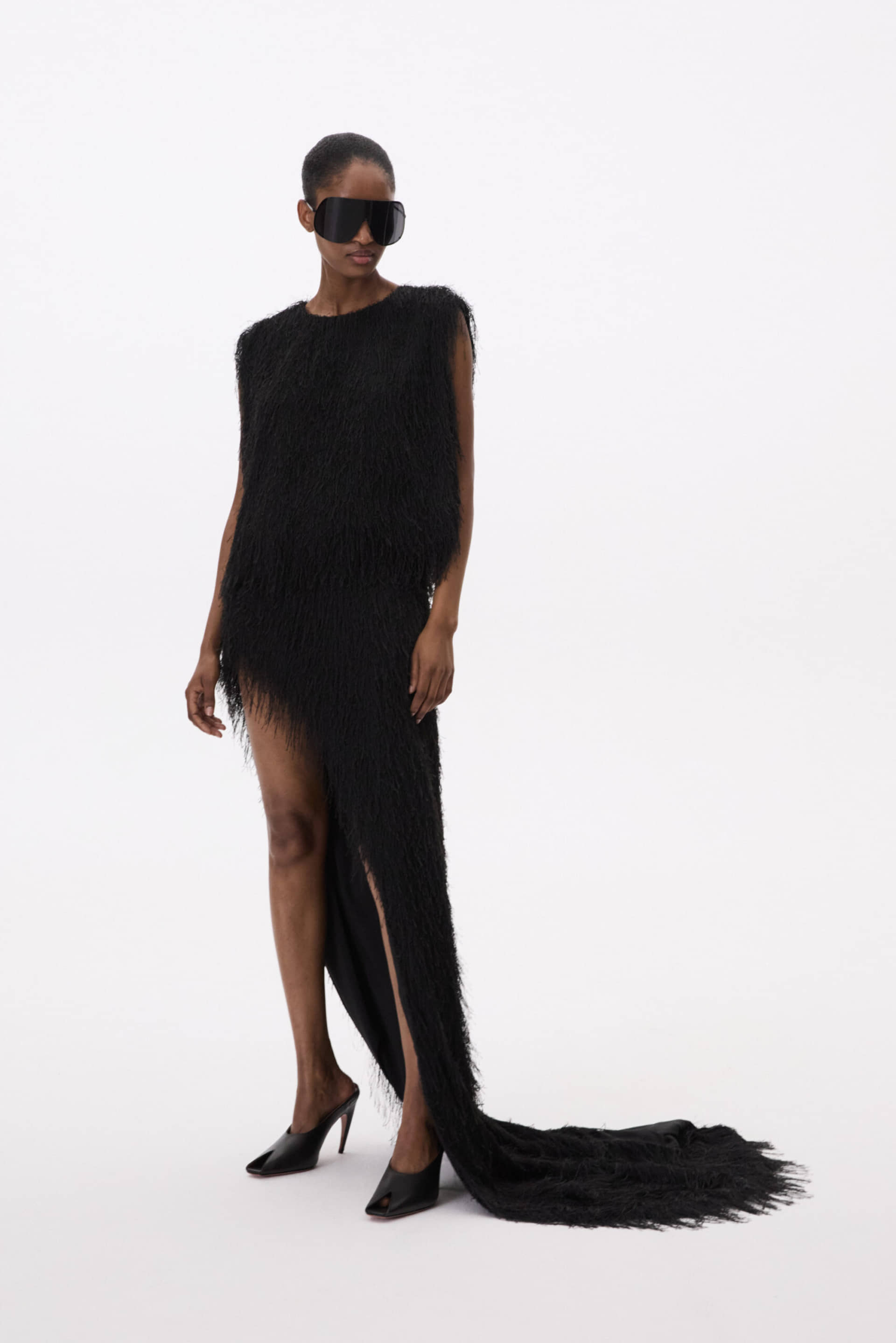 Skirt With Side Cutout And Fringes made by YAVORSKA