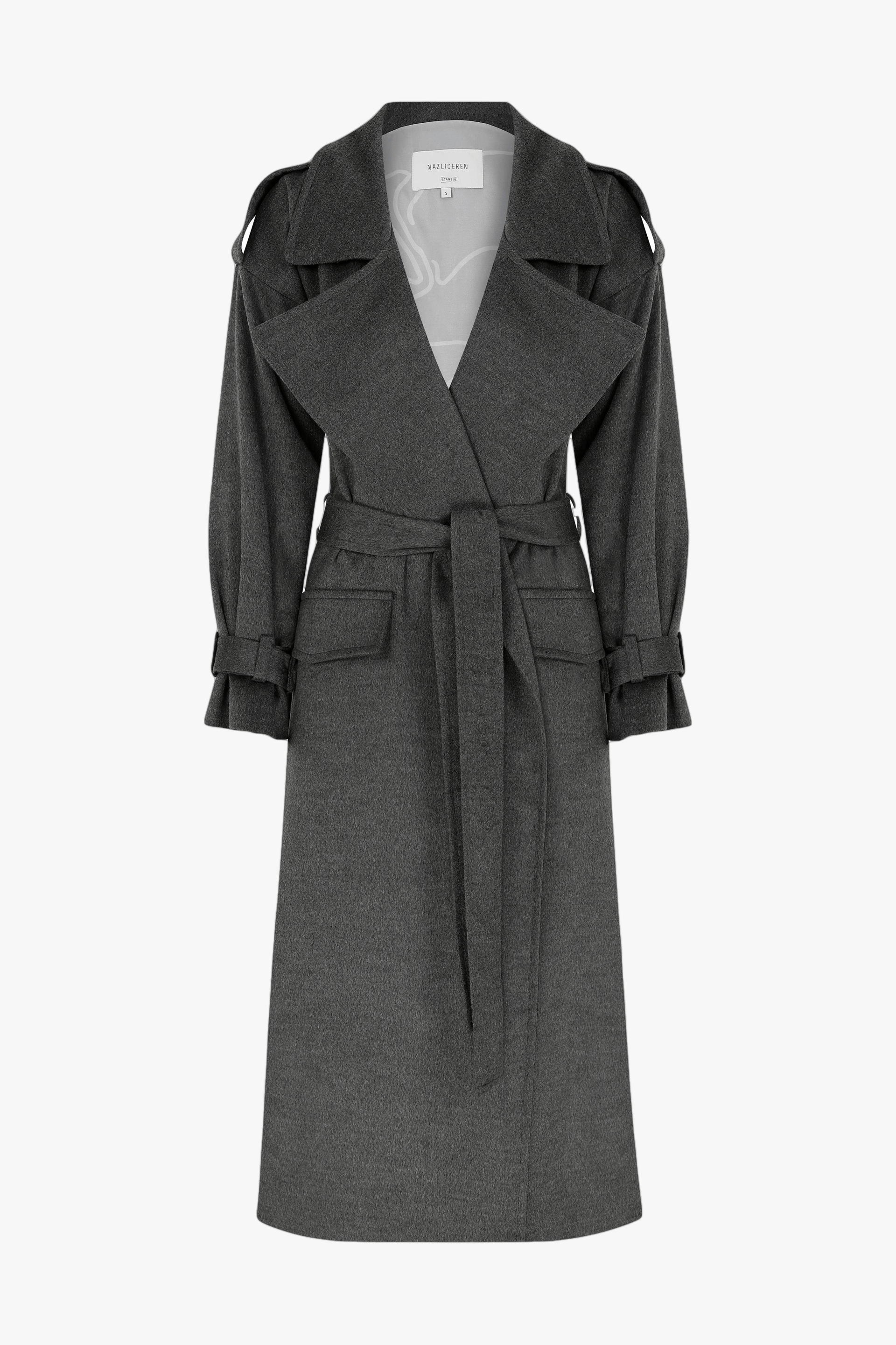 Laura Cashmere Coat in Grey in Grey made by Nazli Ceren