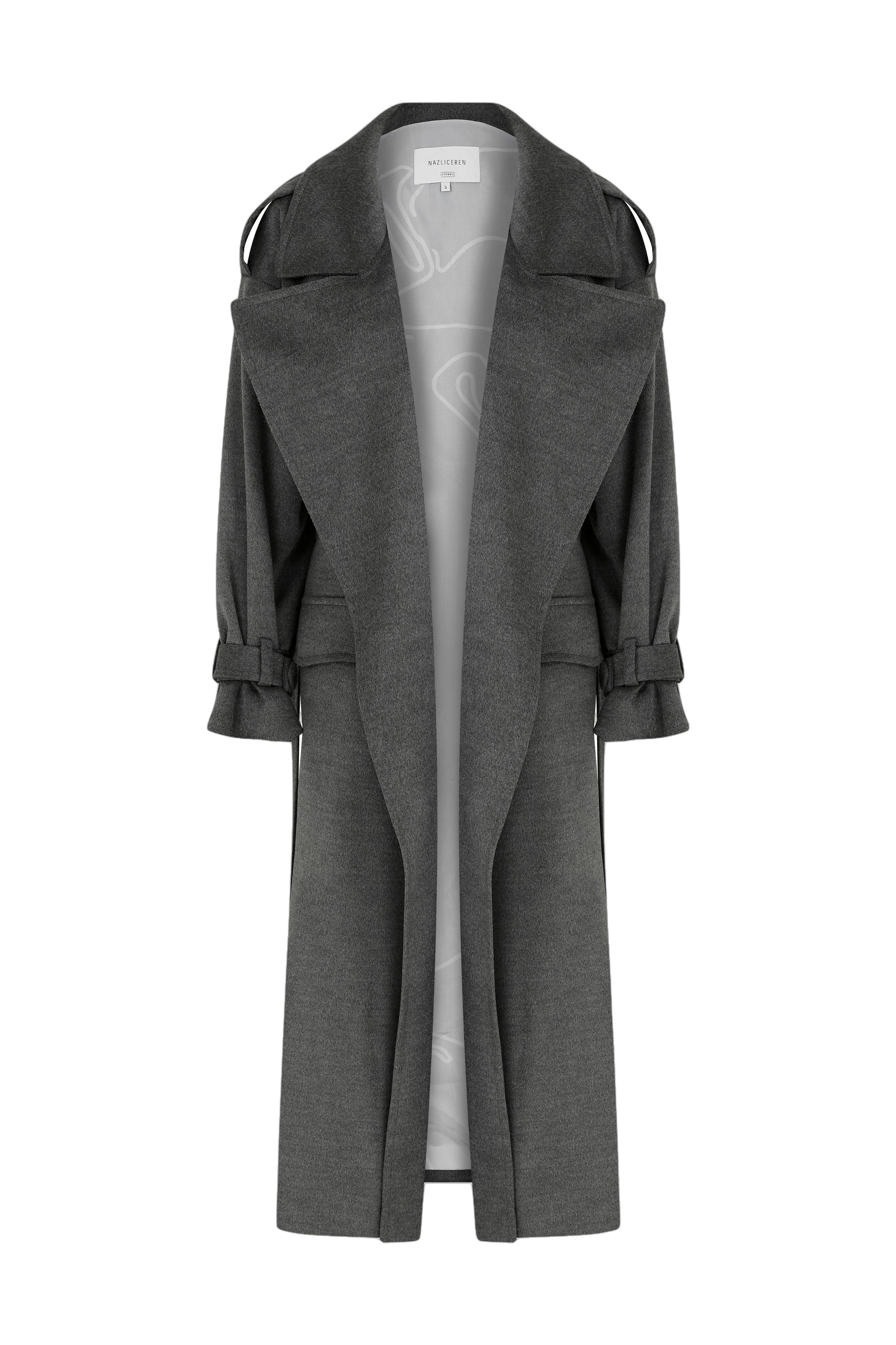 Laura Cashmere Coat in Grey in Grey made by Nazli Ceren