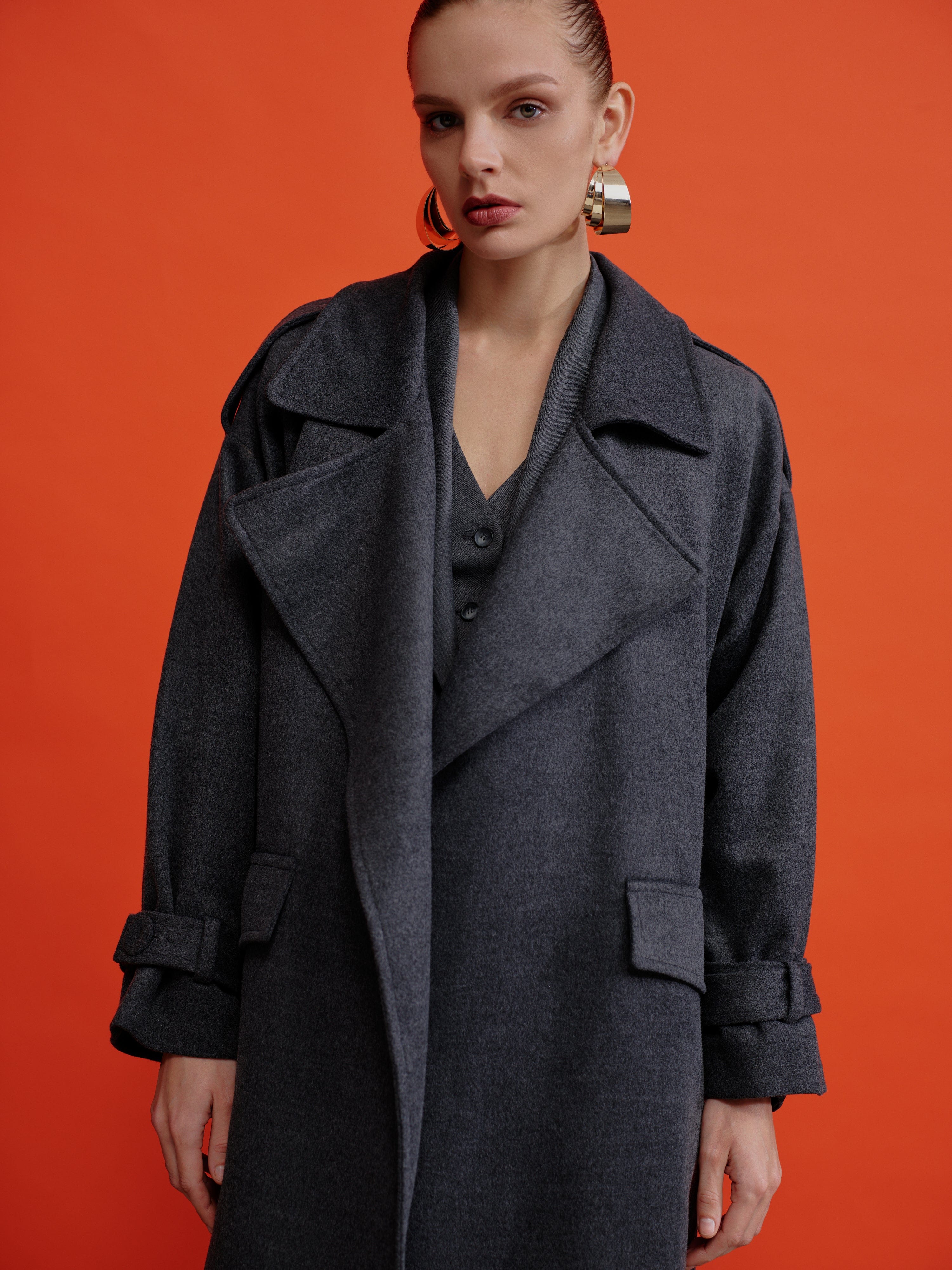 Laura Cashmere Coat in Grey in Grey made by Nazli Ceren