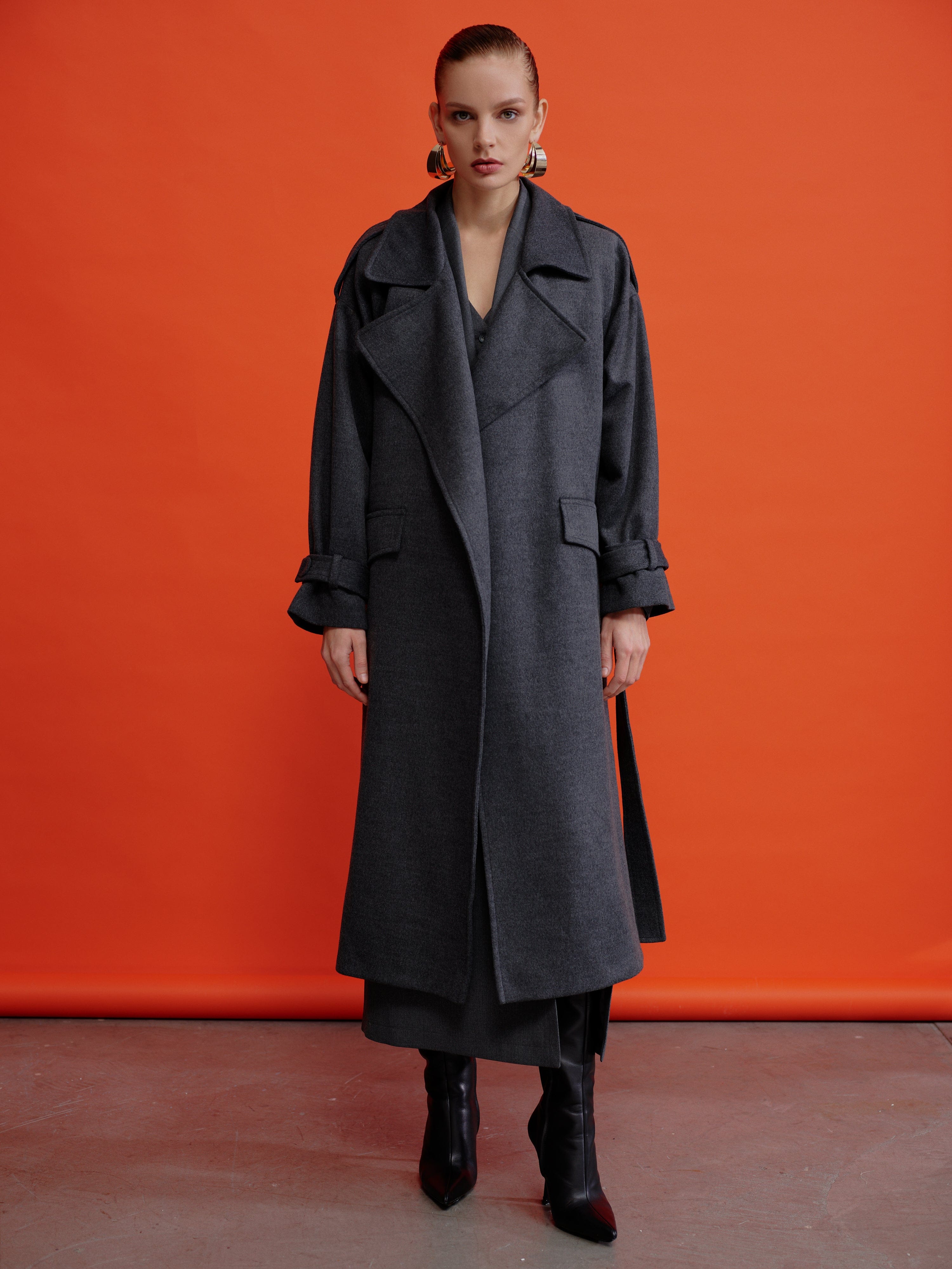 Laura Cashmere Coat in Grey in Grey made by Nazli Ceren
