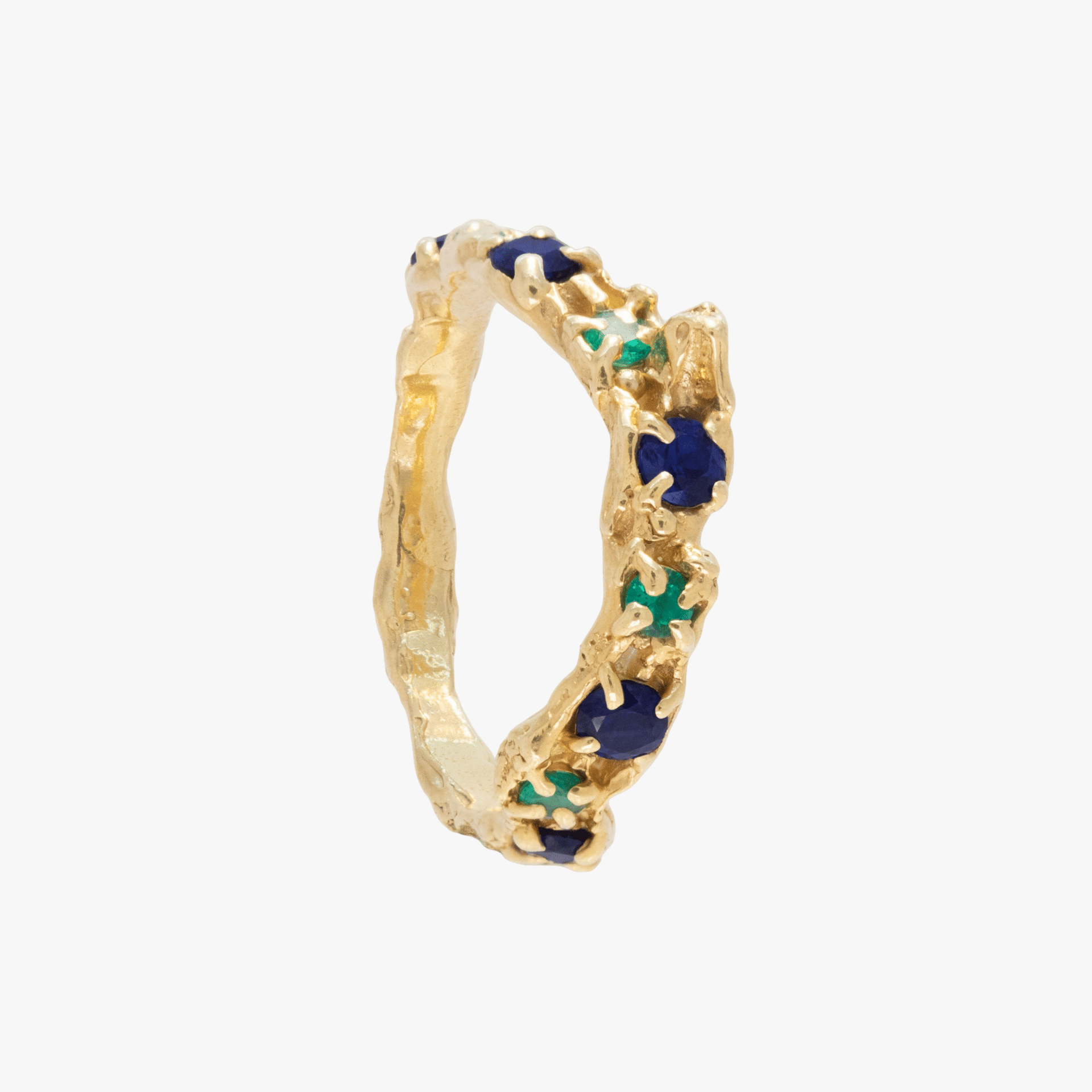 Alba Sapphire Emerald Ring made by Loveness Lee