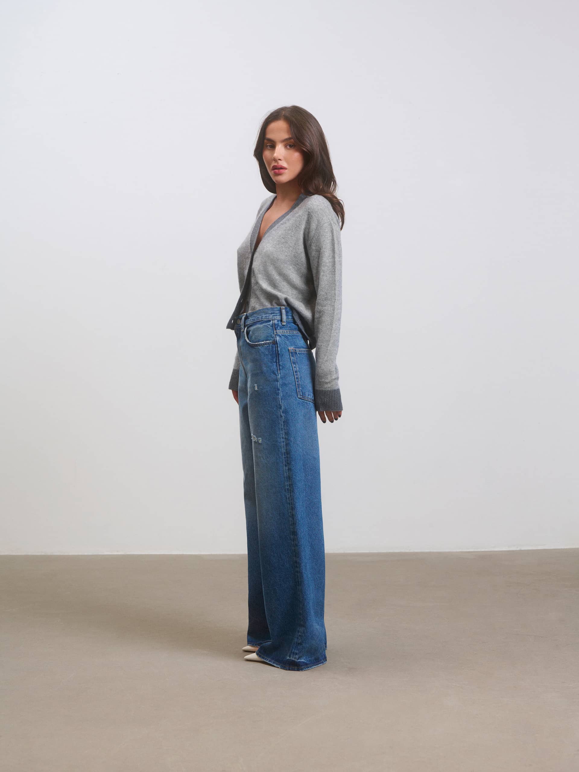 Colourblock Cardigan Grey & Grey made by CLOEYS