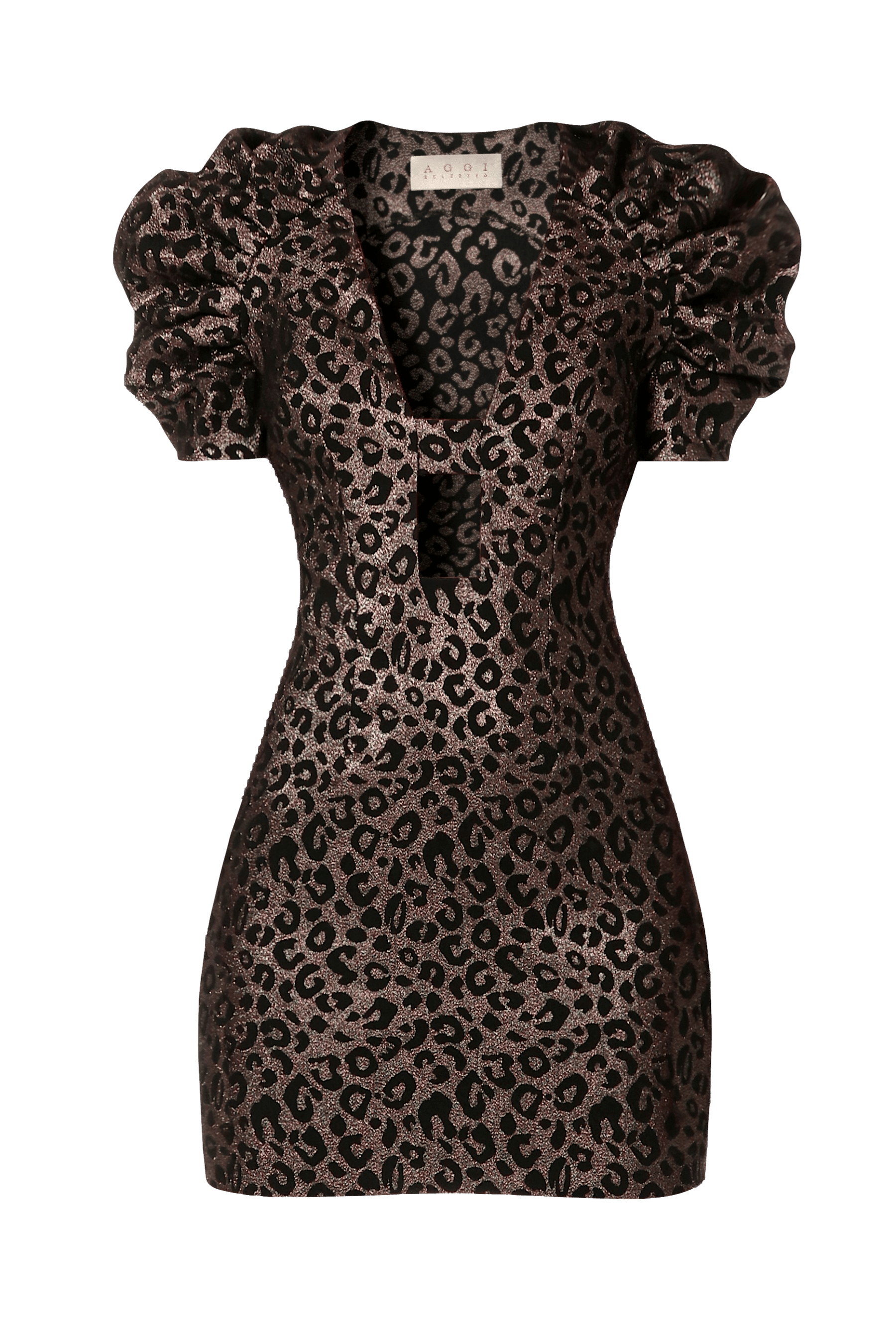 Dress Kitty Golden Cheetah in Brown made by HALEWSKI