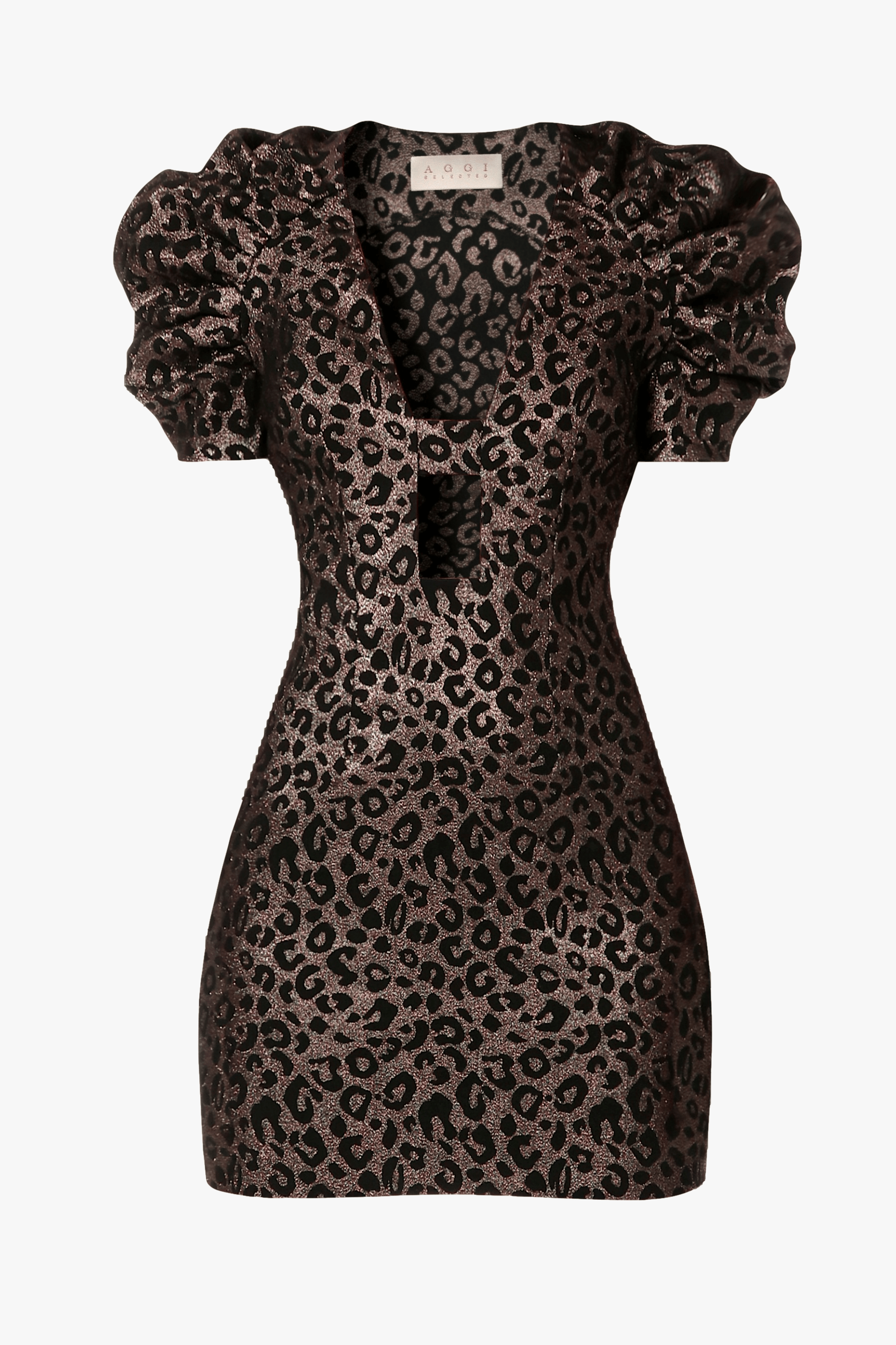 Dress Kitty Golden Cheetah in Brown made by HALEWSKI