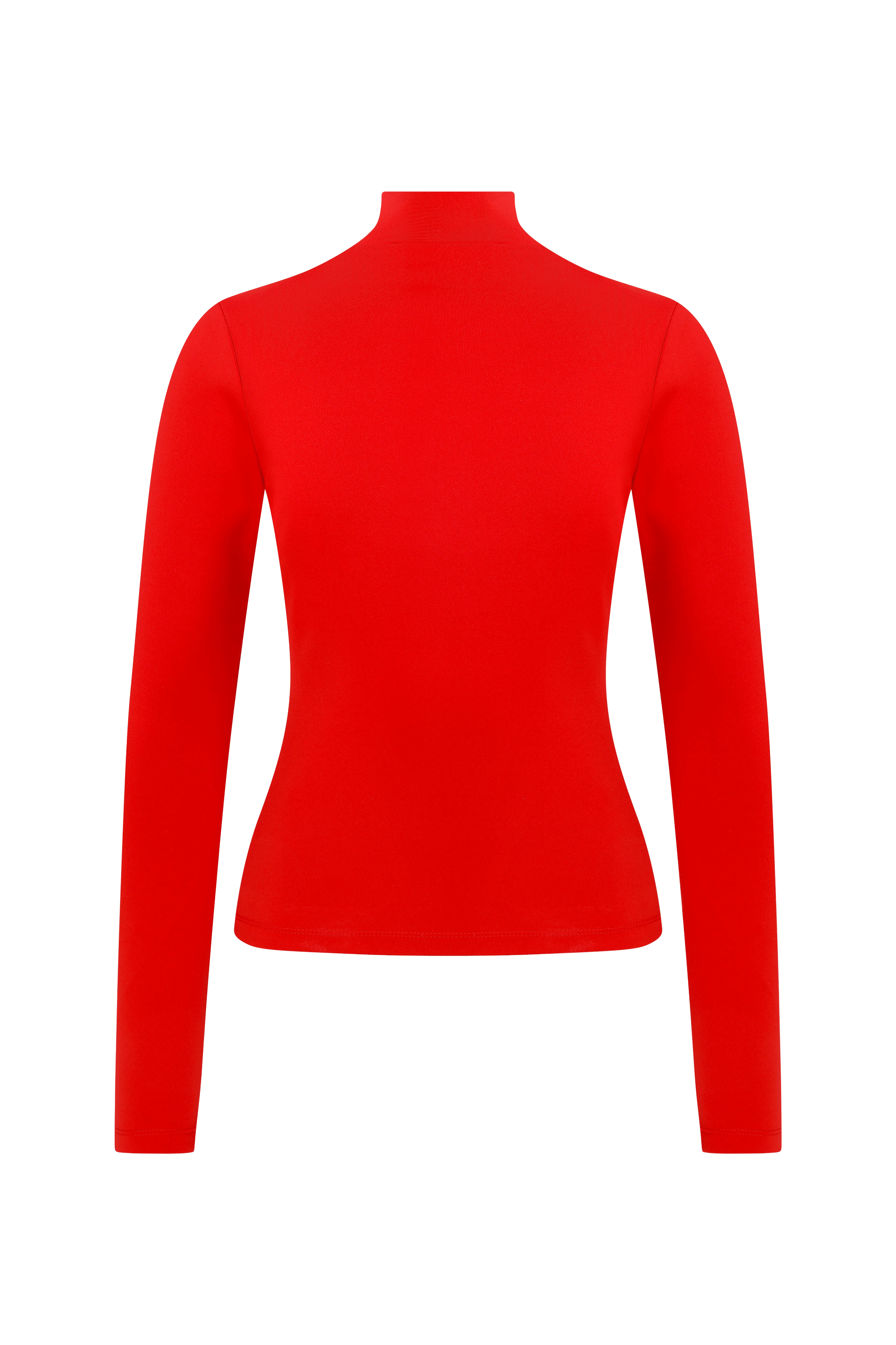 Red Blooming Crest Turtleneck made by Declara