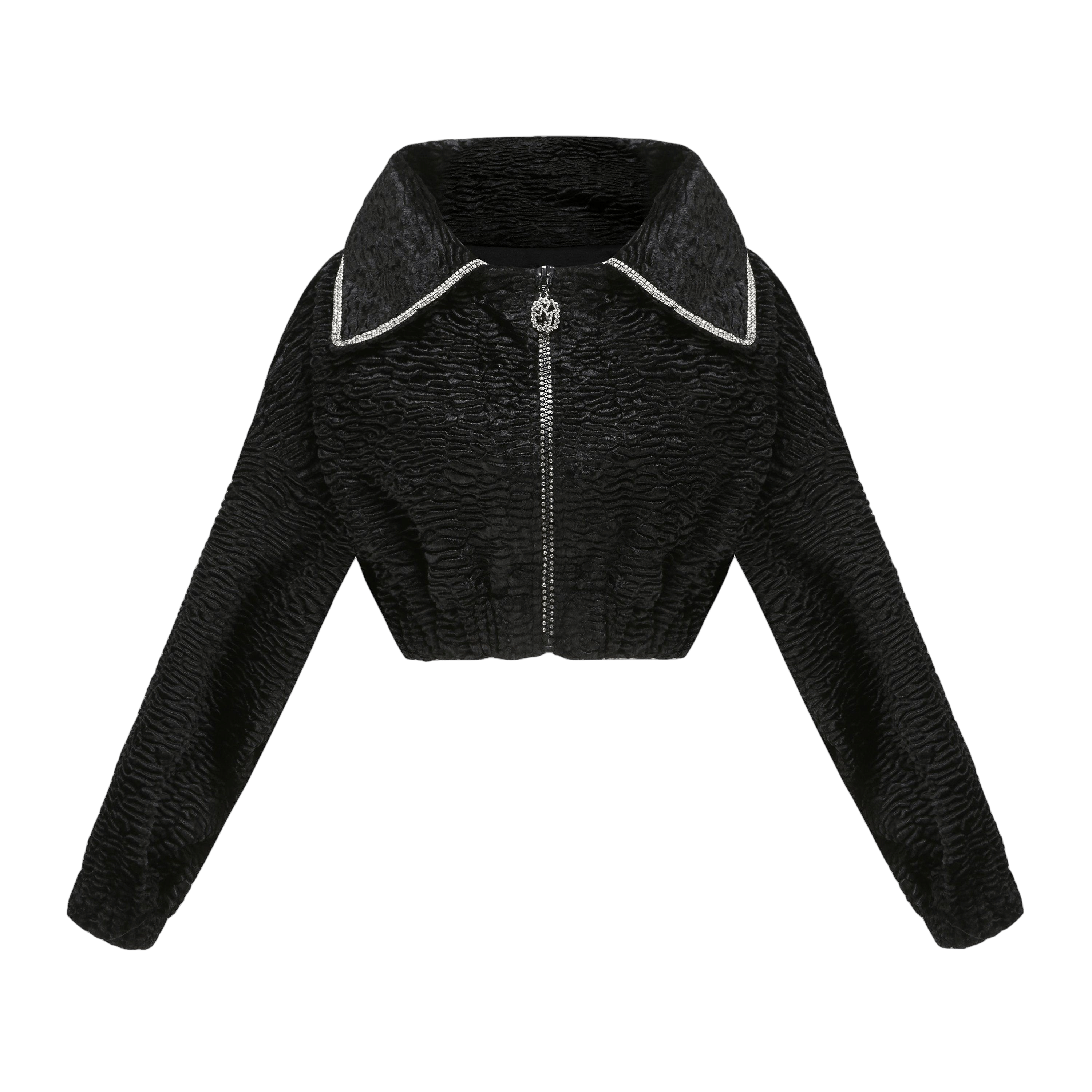 Breana Crop Jacket (Final Sale) in Black made by Nana Jacqueline