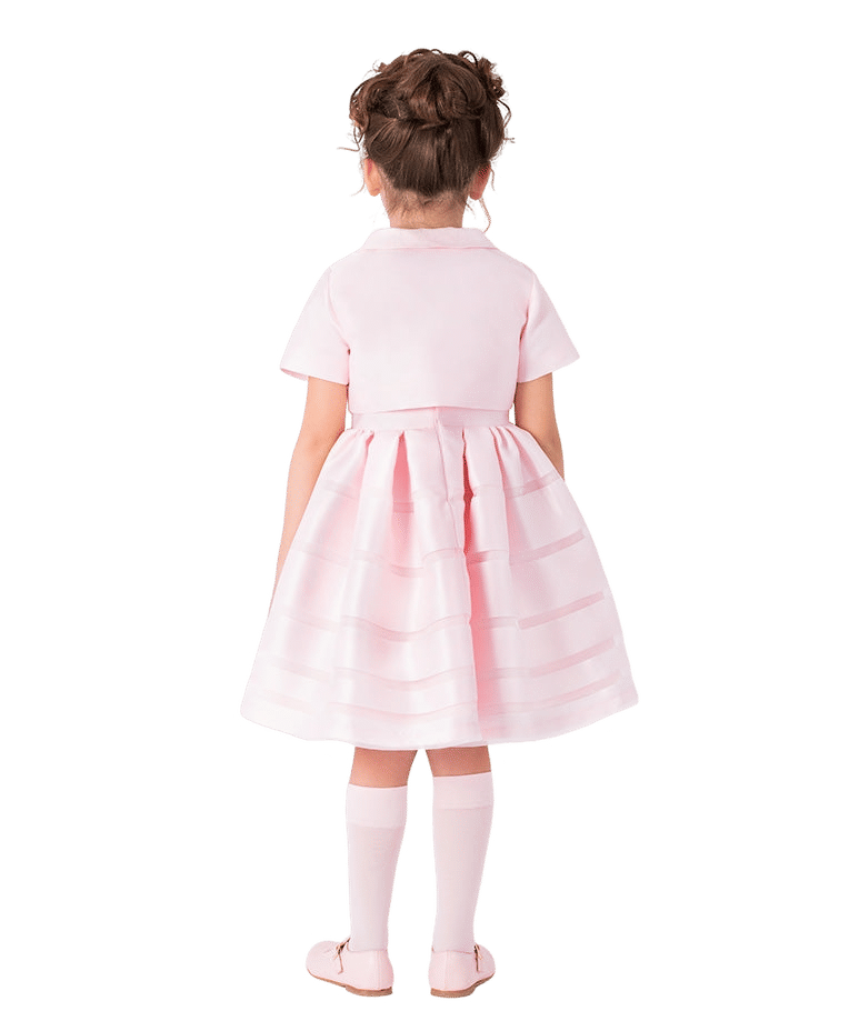 Pearl Pink Satin Girls Dress made by Mama Luma