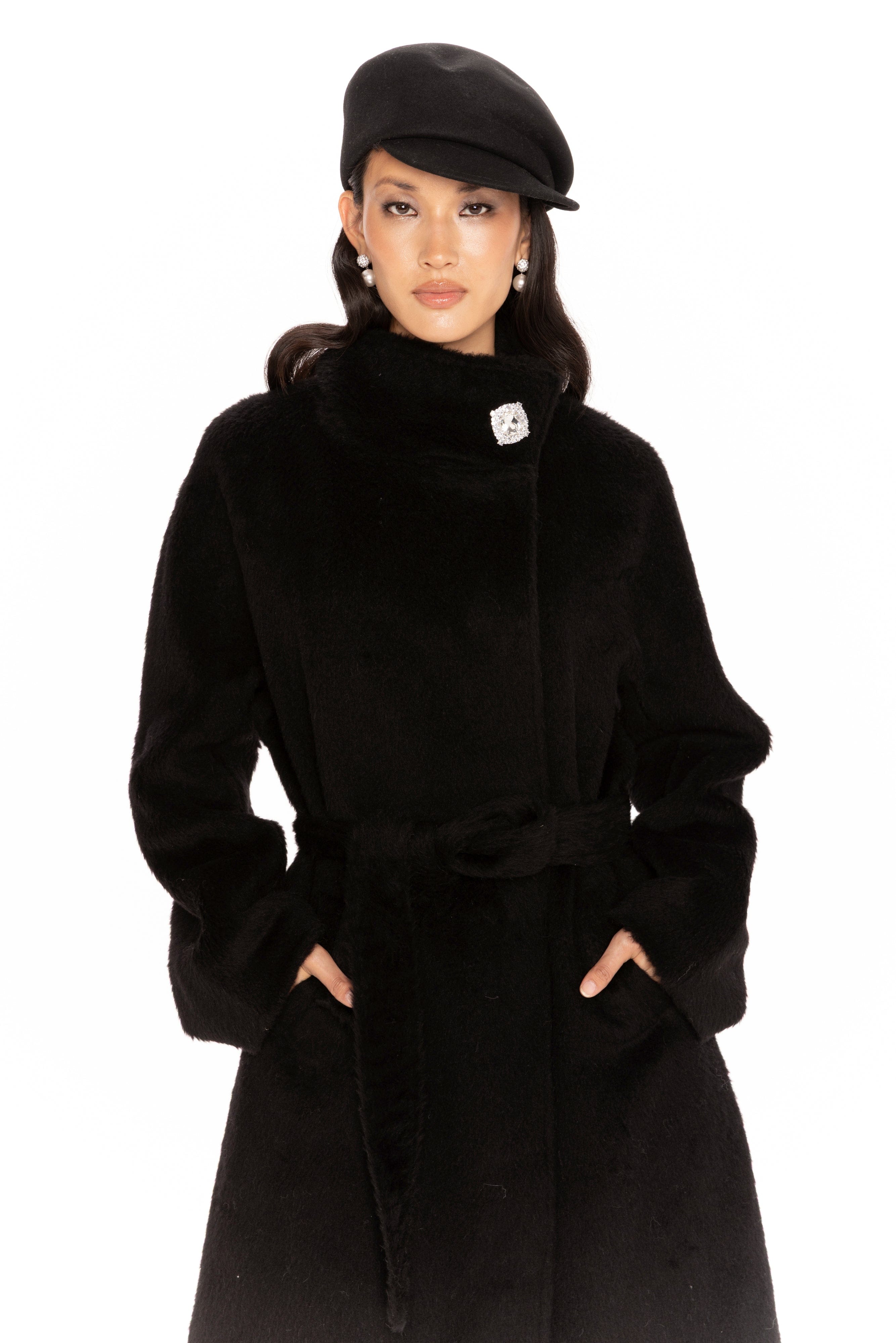 Audrey Long Coat (Black) made by Nana Jacqueline