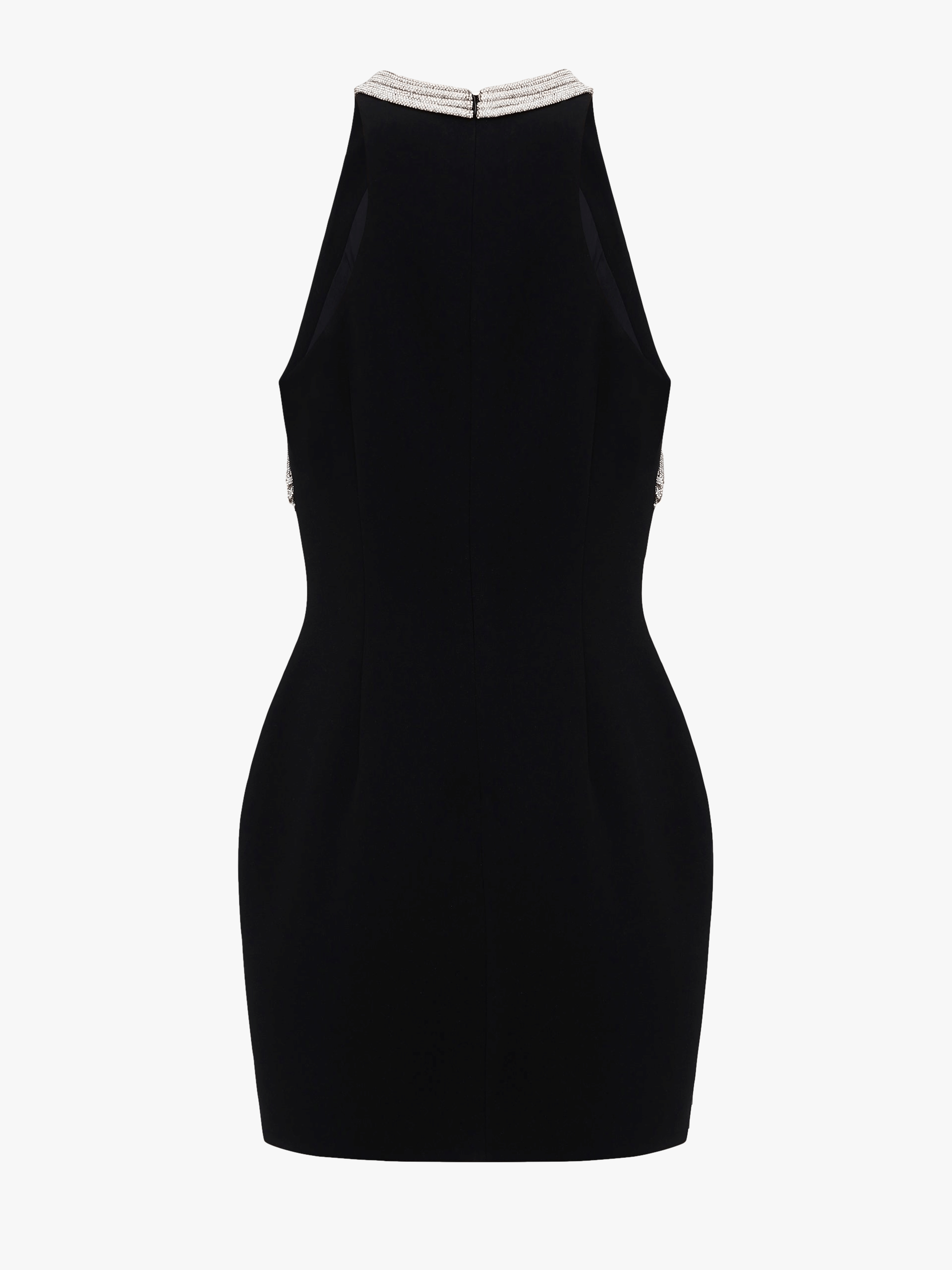 Embellished Halter Mini Dress in Black made by NDS The Label