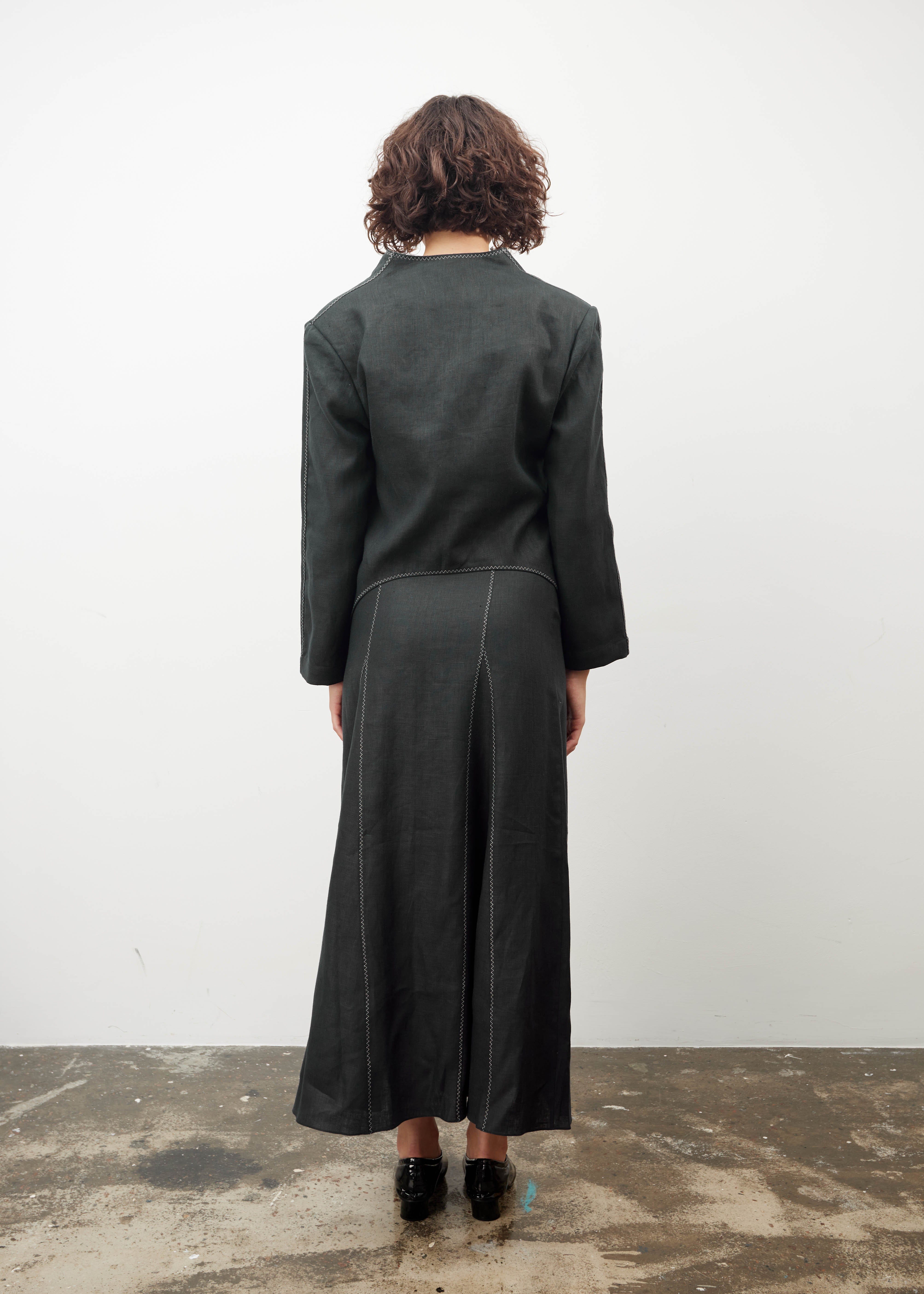 Single-breasted asymmetric Crop Jacket made by Tamar Keburia