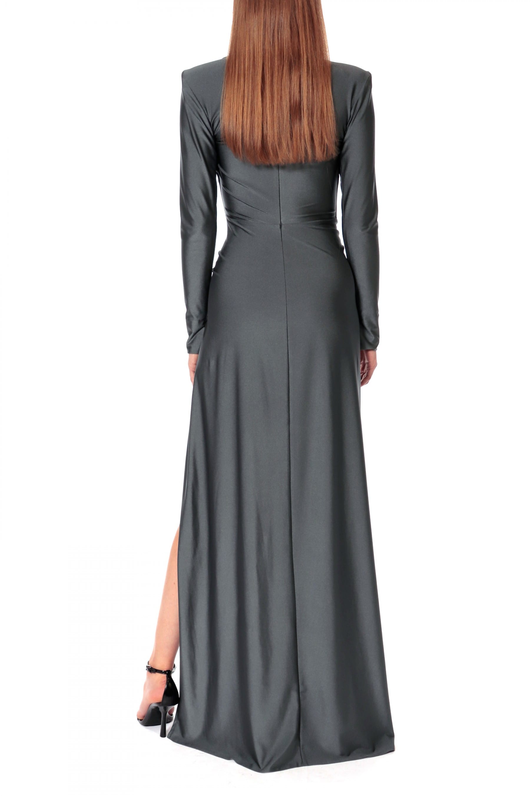 Dress Adriana Smoked Pearl in Grey made by HALEWSKI
