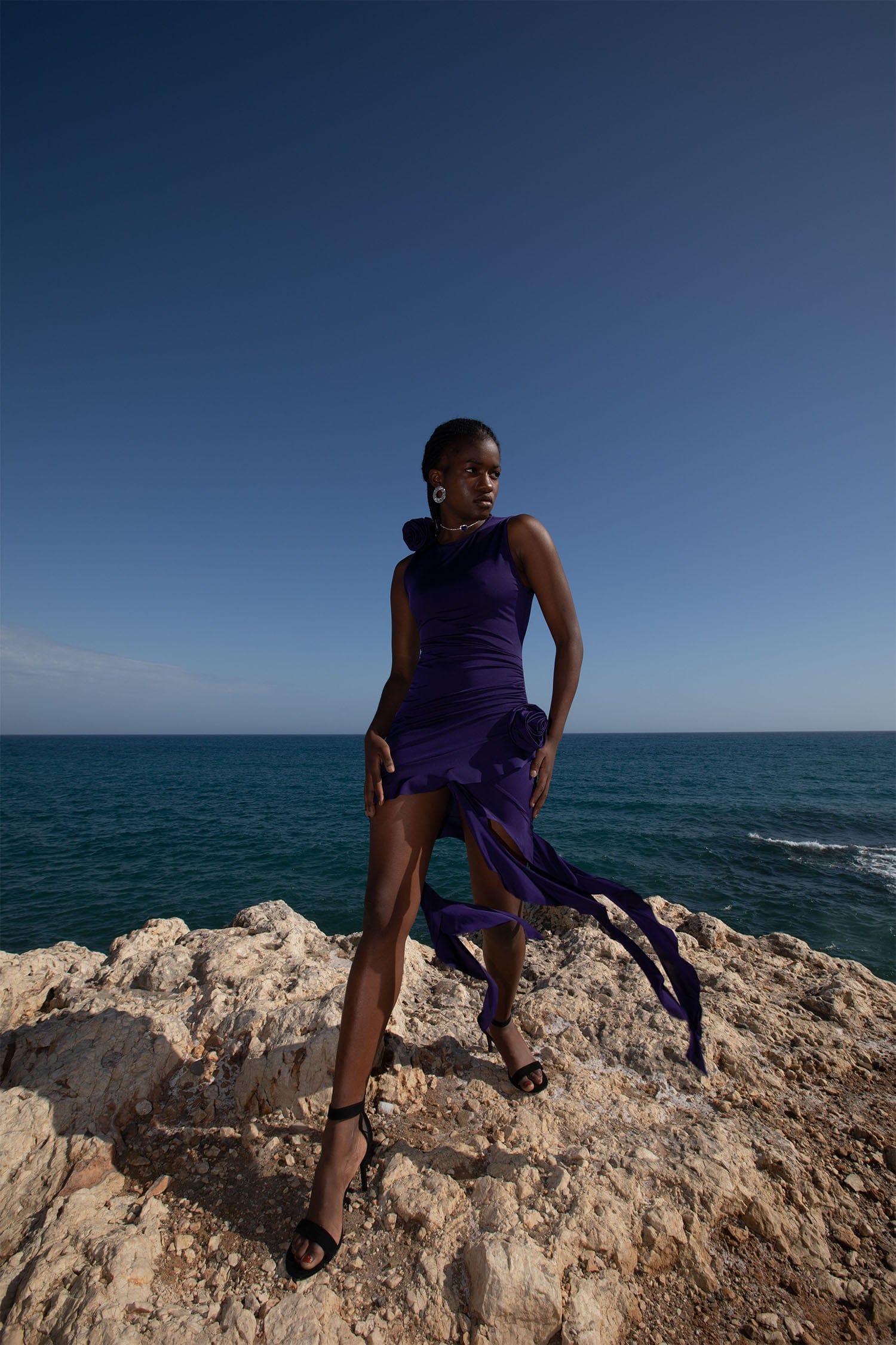 Shelley Purple Ruffled Flower Dress made by Lora Istanbul