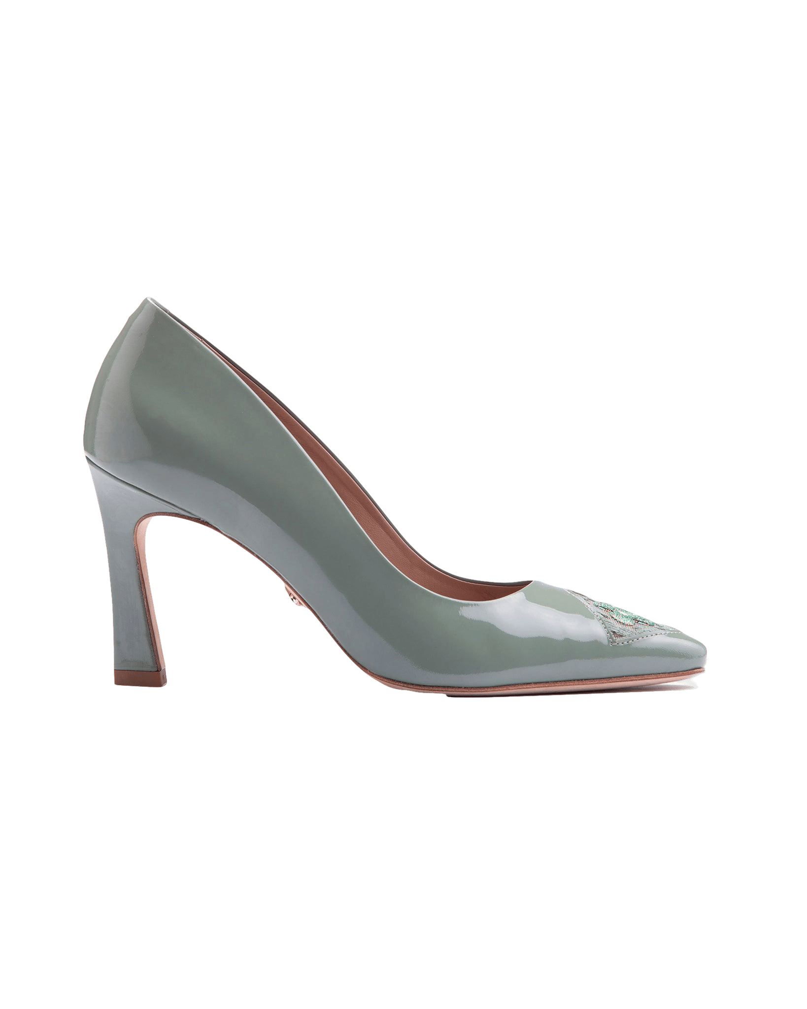 Fiorellini Pump in Semi-Patent Leather 85 Sea Green in Green made by ATANA