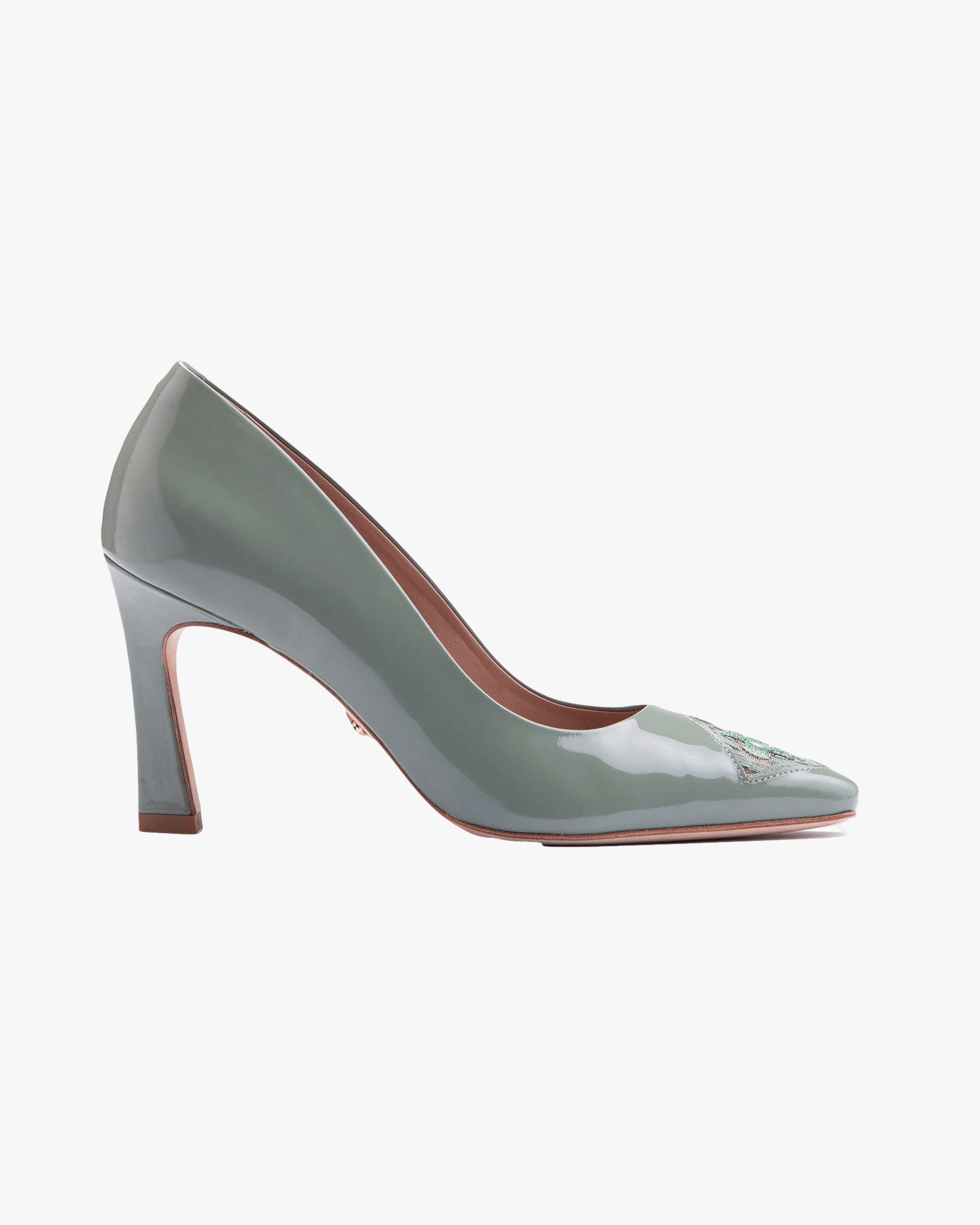 Fiorellini Pump in Semi-Patent Leather 85 Sea Green in Green made by ATANA