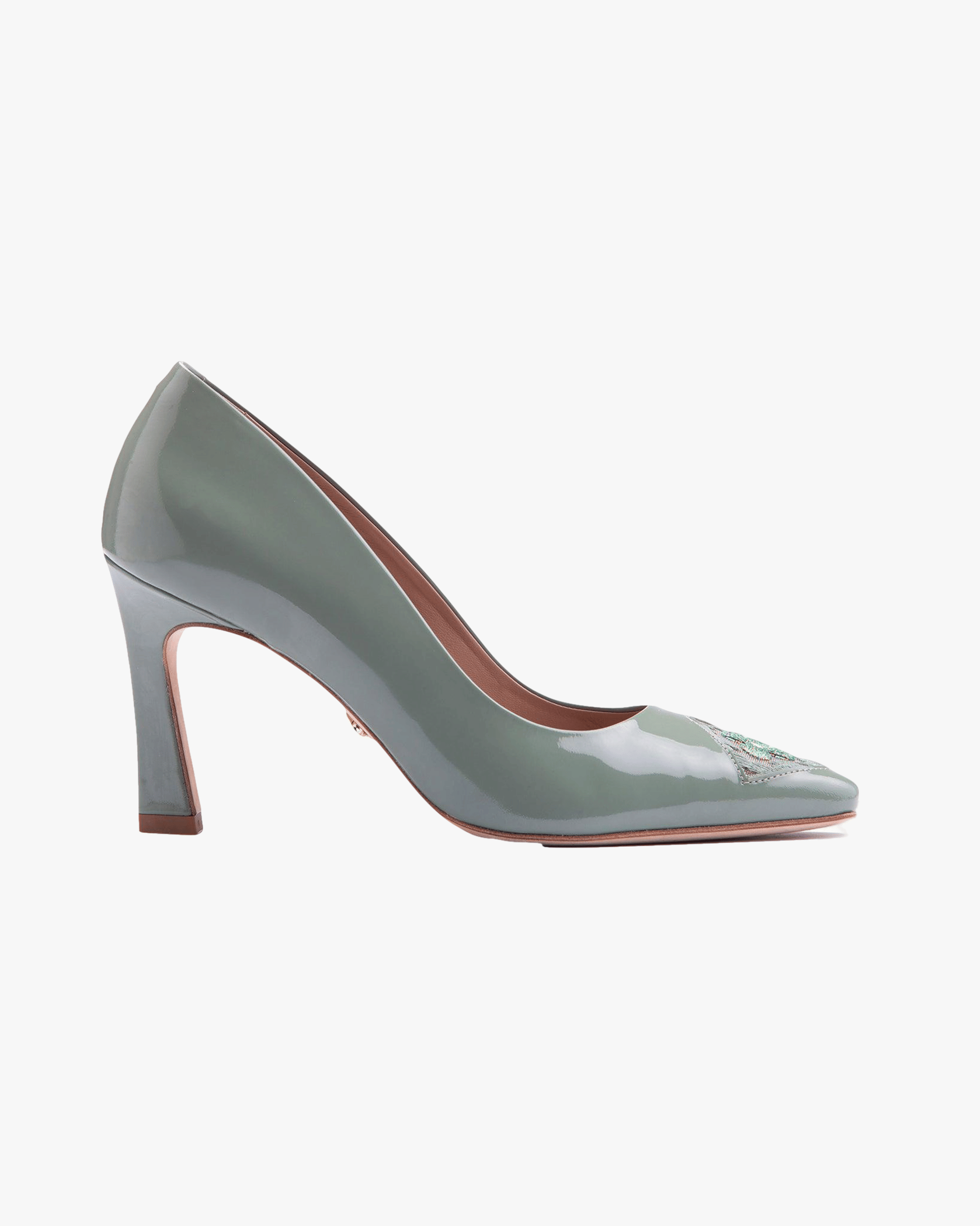 Fiorellini Pump in Semi-Patent Leather 85 Sea Green in Green made by ATANA