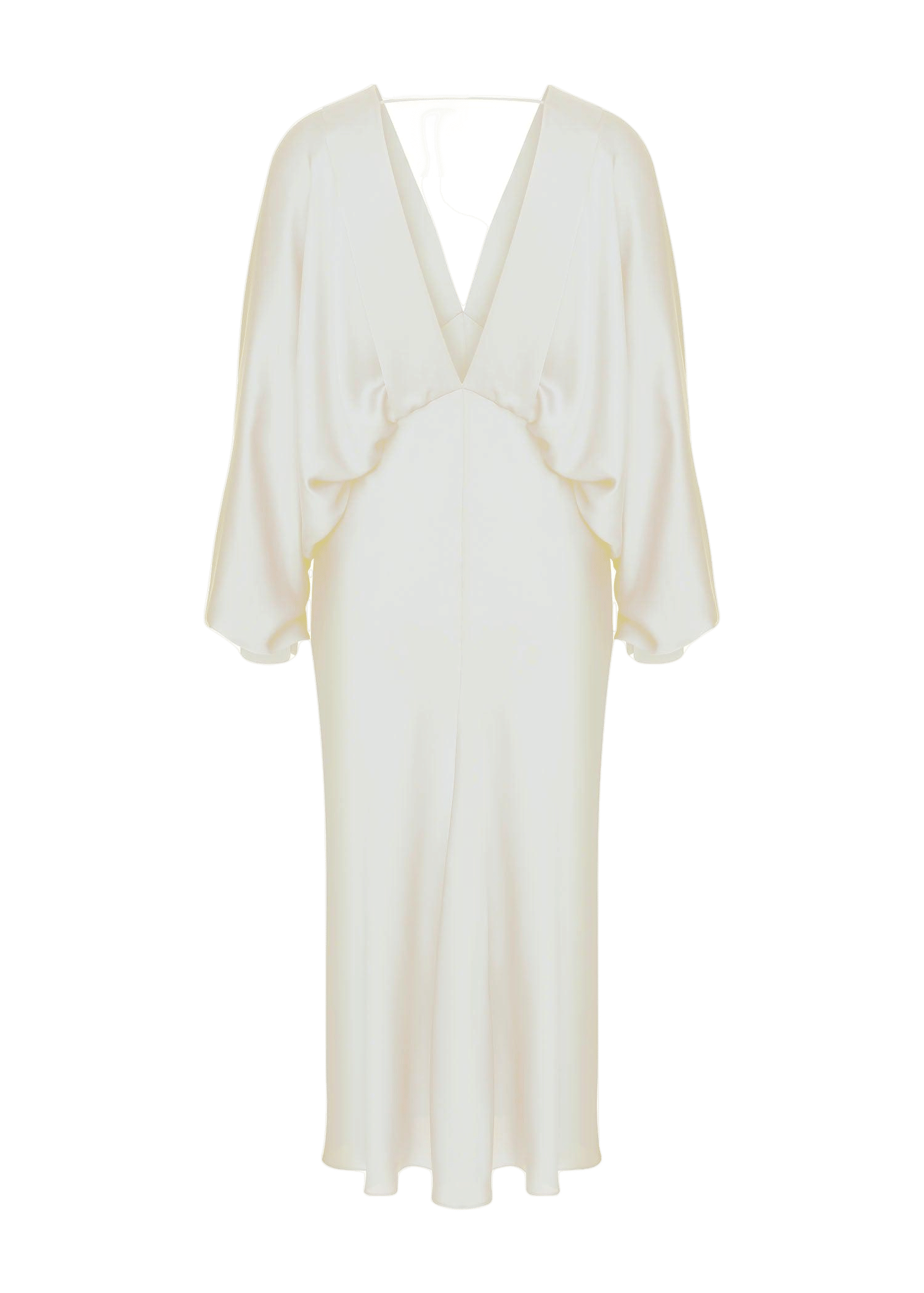Mila V neck Satin Dress in Blanche in White made by Nazli Ceren