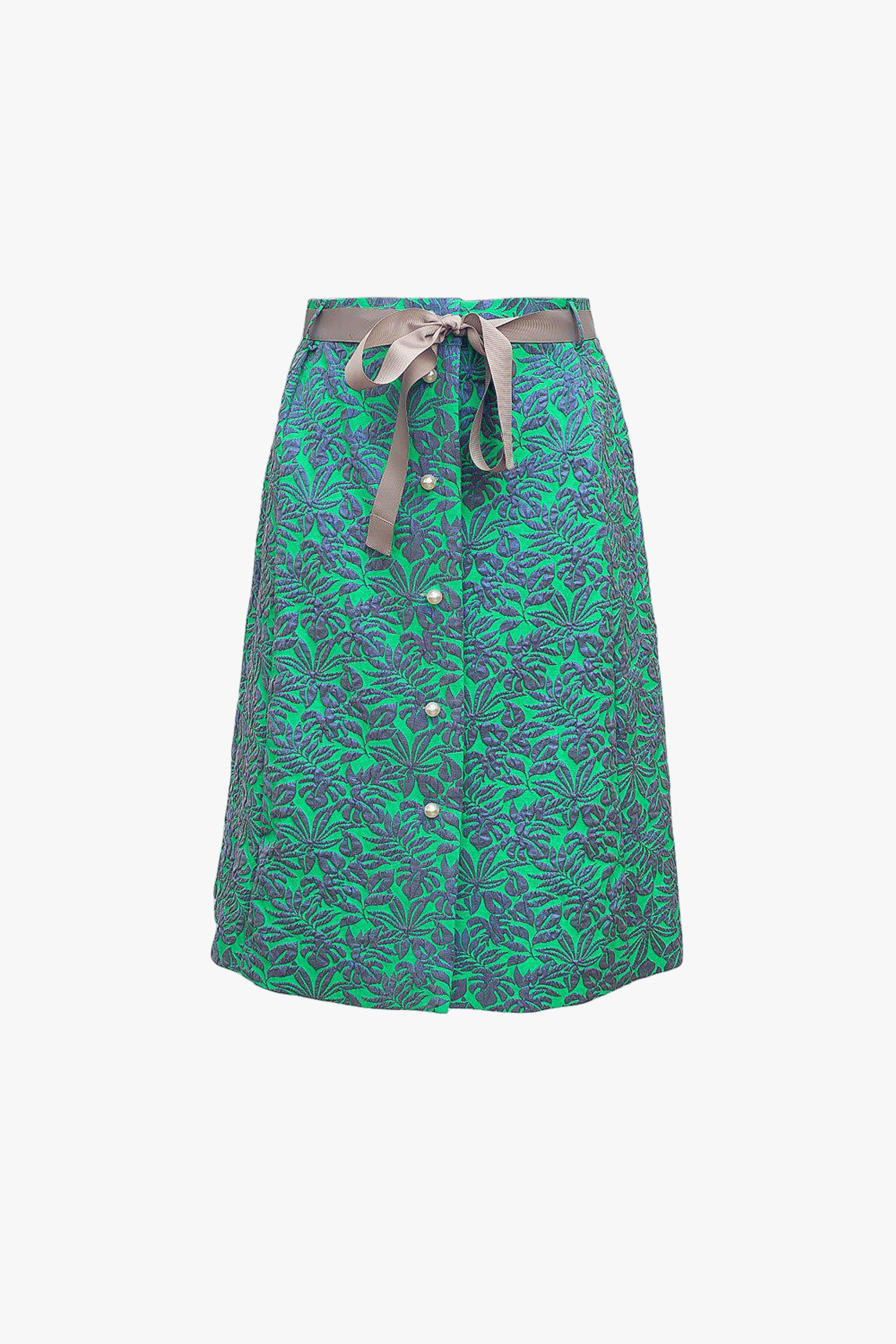 Multicolor skirt with pearl buttons made by ANDREEVA