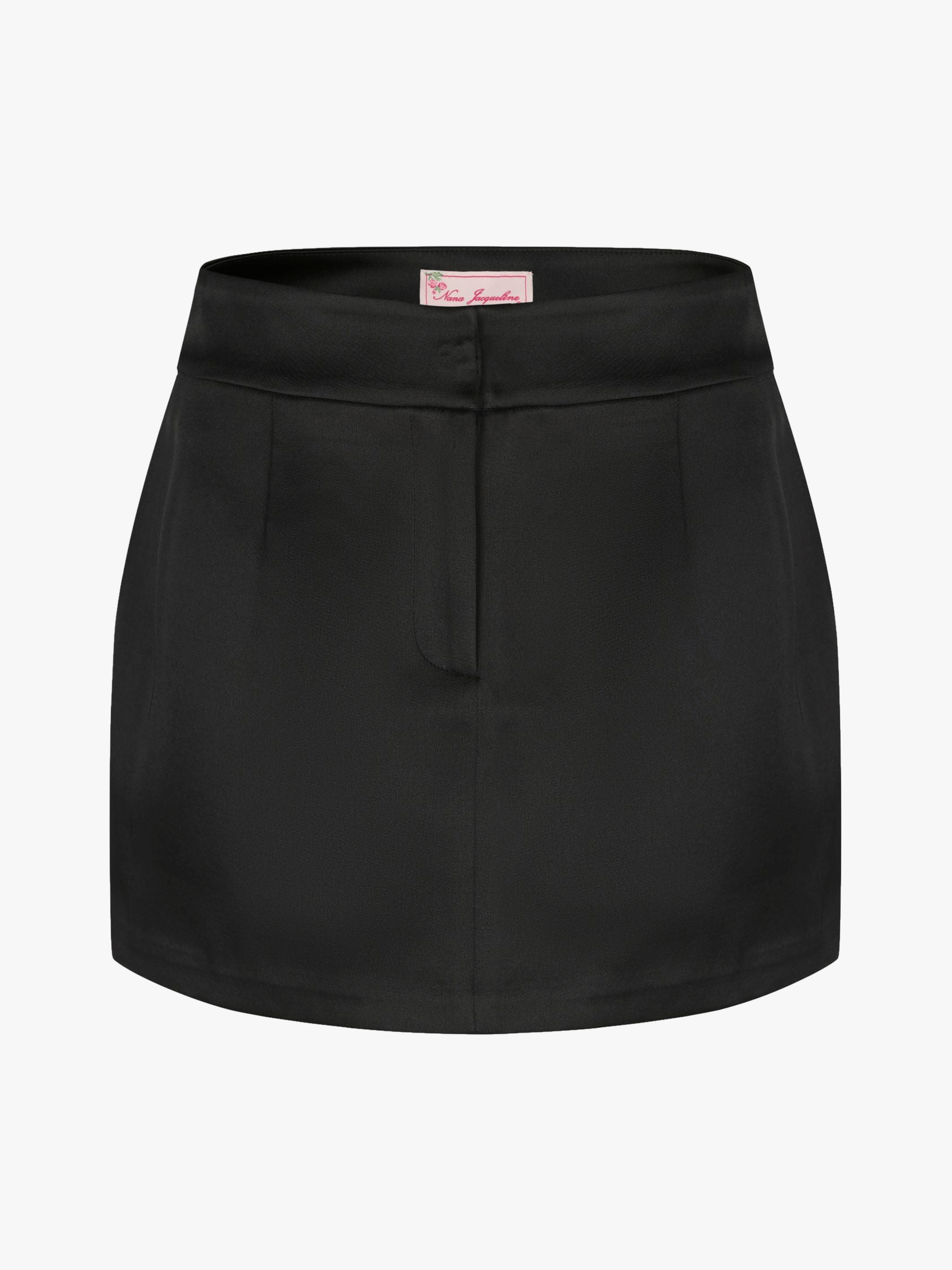 Elle Satin Mini Skirt (Black) (Final Sale) in Black made by Nana Jacqueline