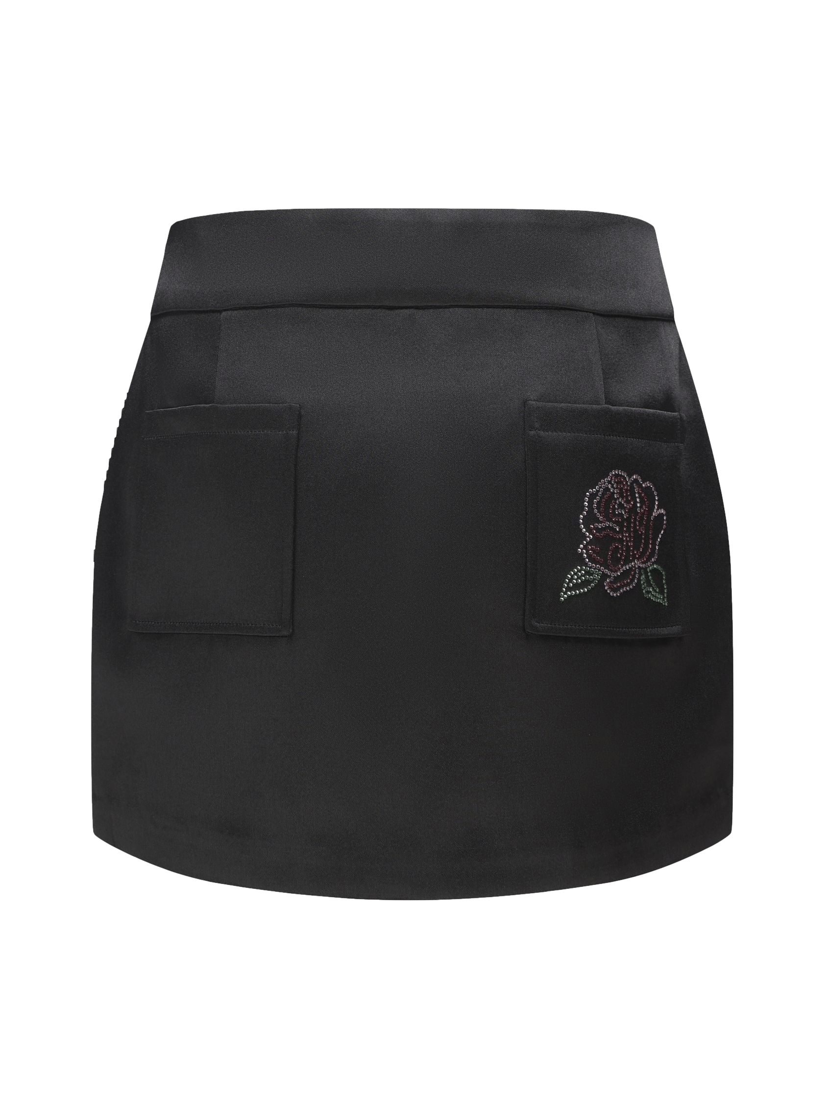 Elle Satin Mini Skirt (Black) (Final Sale) in Black made by Nana Jacqueline