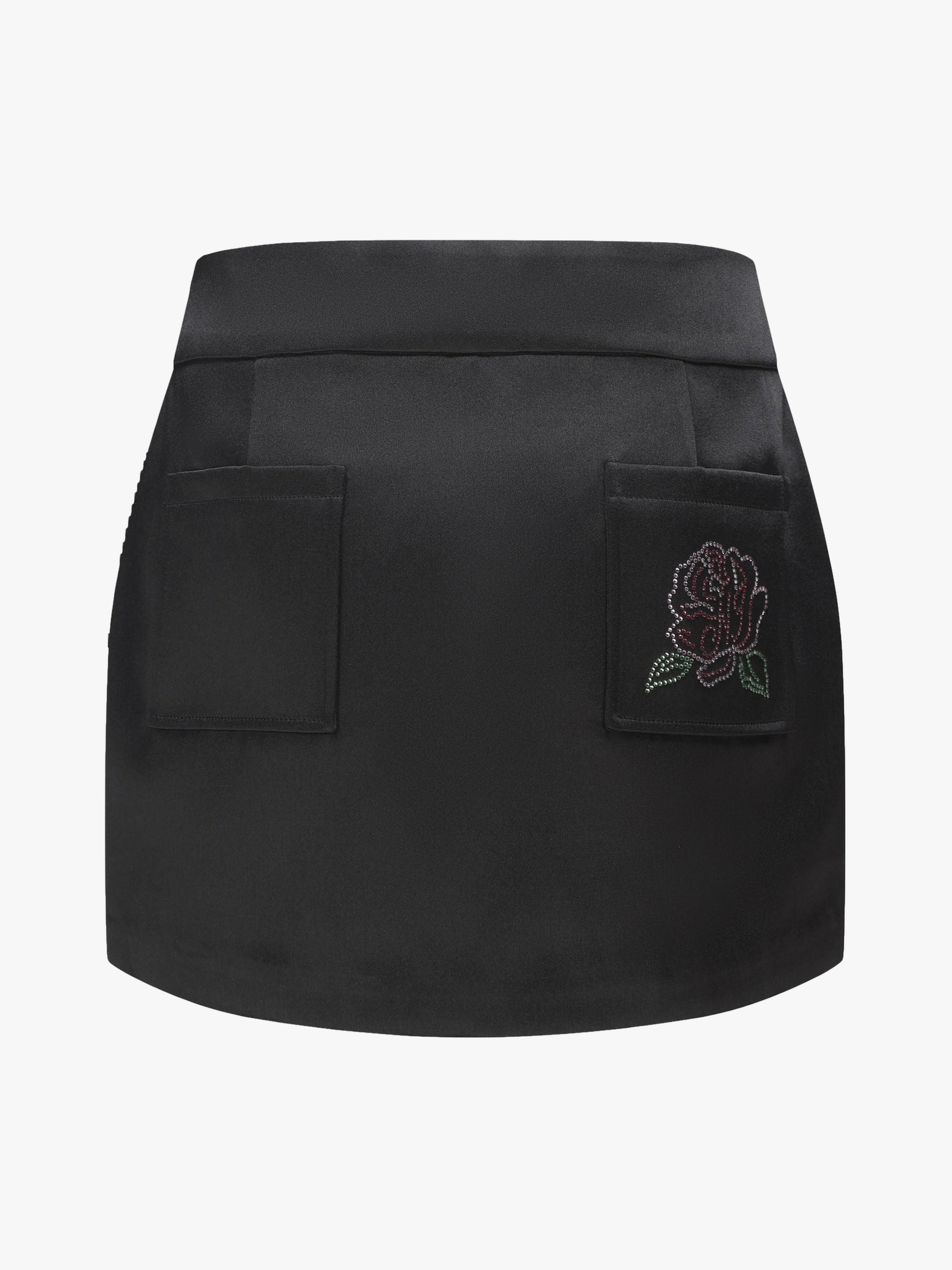 Elle Satin Mini Skirt (Black) (Final Sale) in Black made by Nana Jacqueline