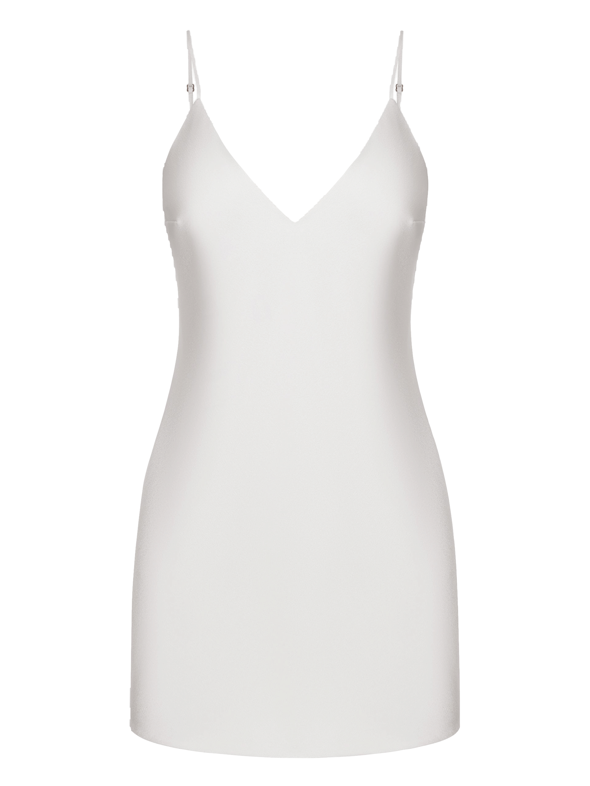 V-neck Cady Mini Dress in White made by NDS The Label