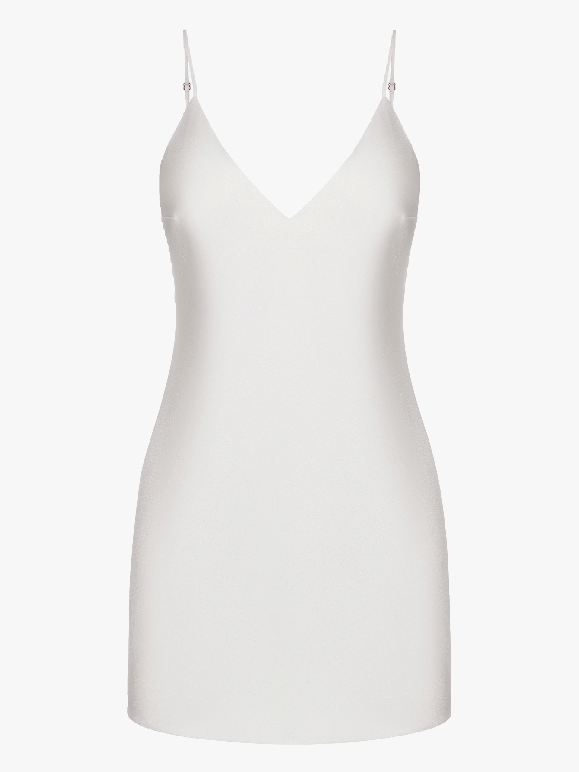 V-neck Cady Mini Dress in White made by NDS The Label