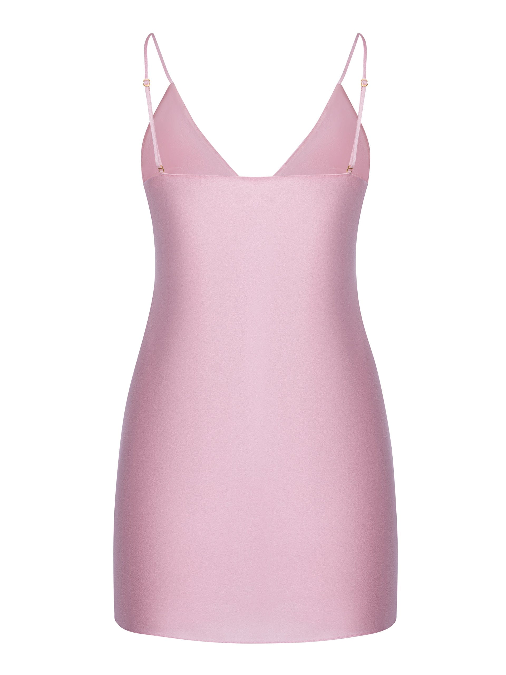V-neck Cady Mini Dress in Pink made by NDS The Label