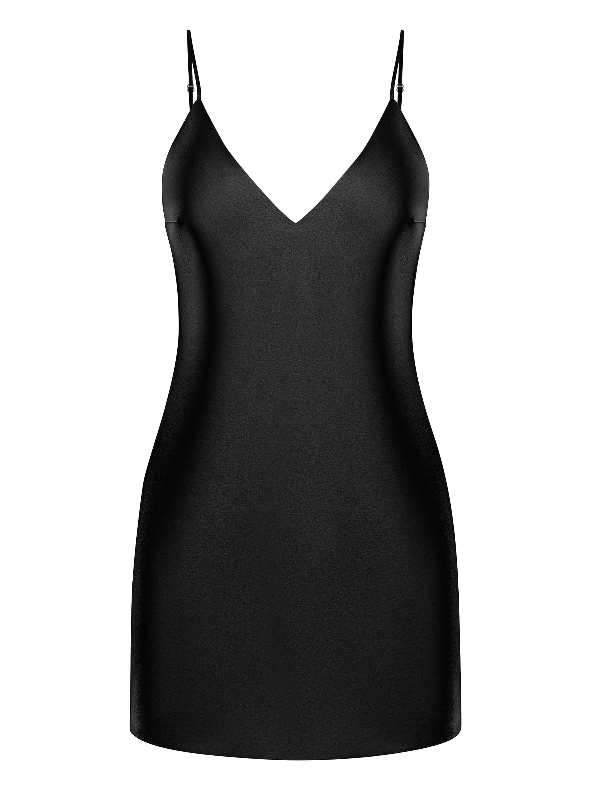 V-neck Cady Mini Dress in Black made by NDS The Label