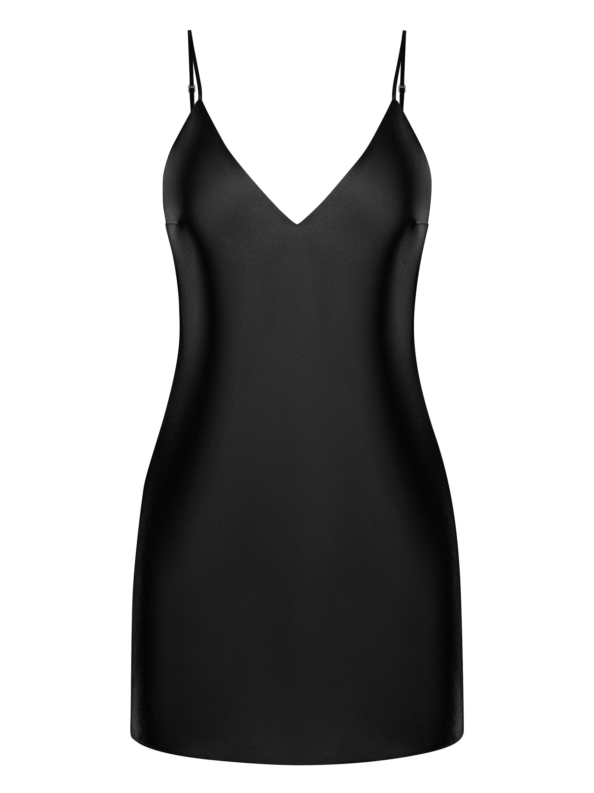 V-neck Cady Mini Dress in Black made by NDS The Label