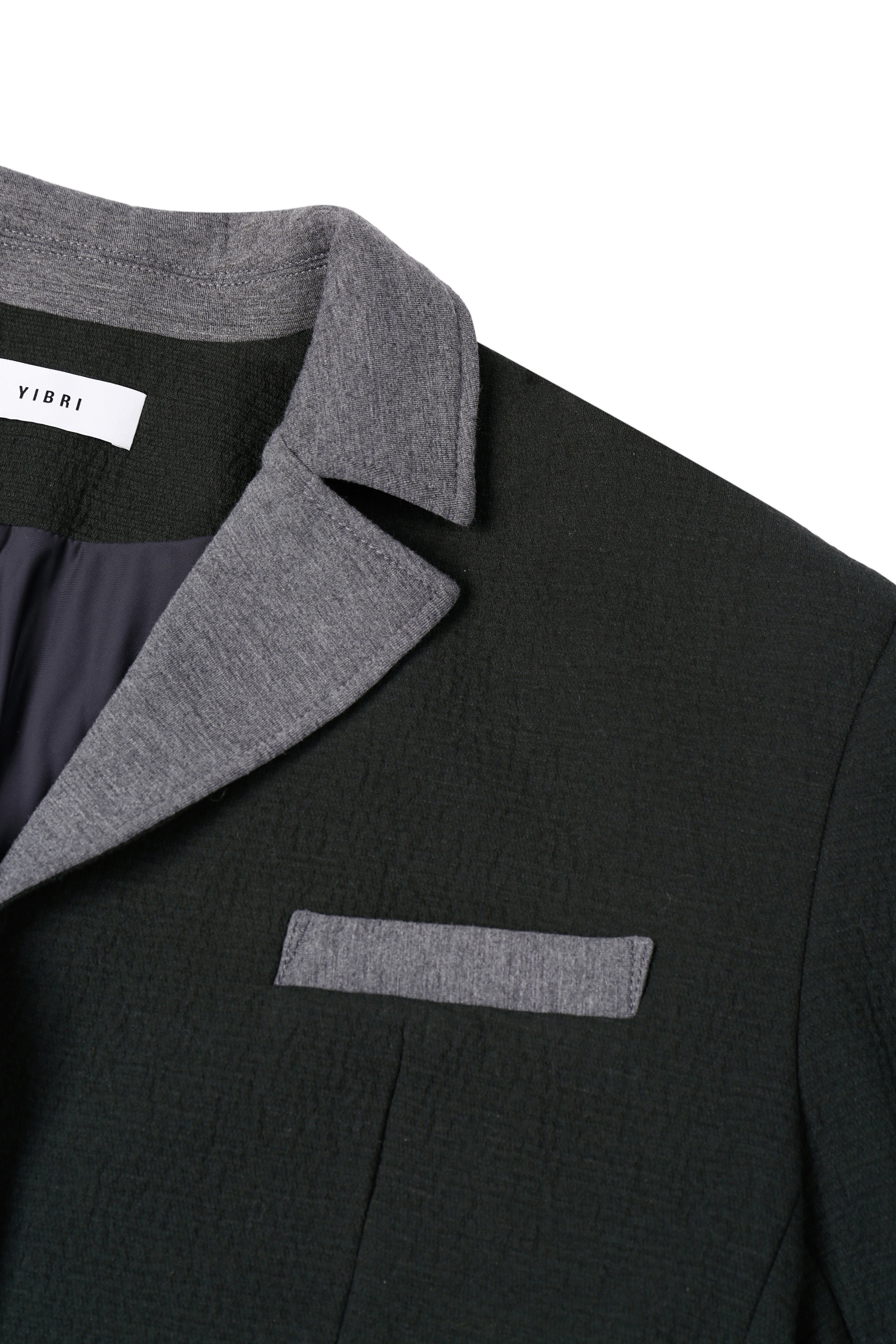 LONG COAT WITH CONTRAST COLLAR IN BLACK made by YIBRI