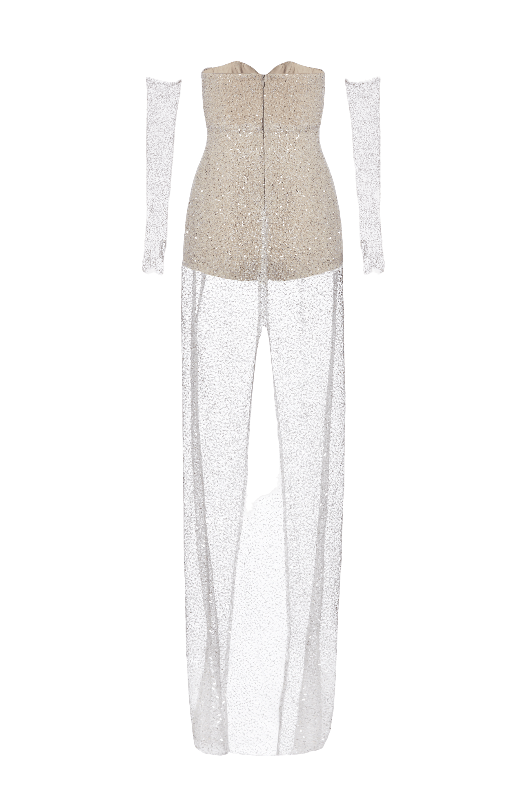 ARIEL SEQUINED DRESS in Silver made by Vestiaire d'un Oiseau Libre