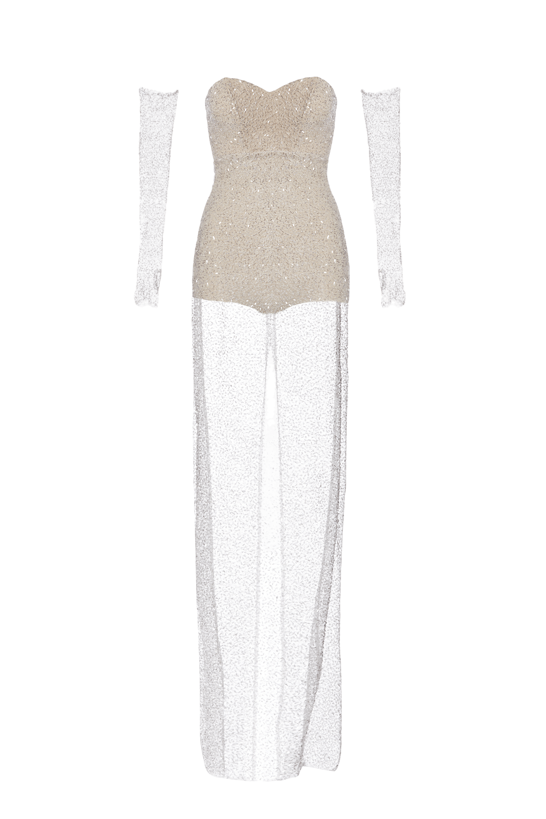 ARIEL SEQUINED DRESS in Silver made by Vestiaire d'un Oiseau Libre