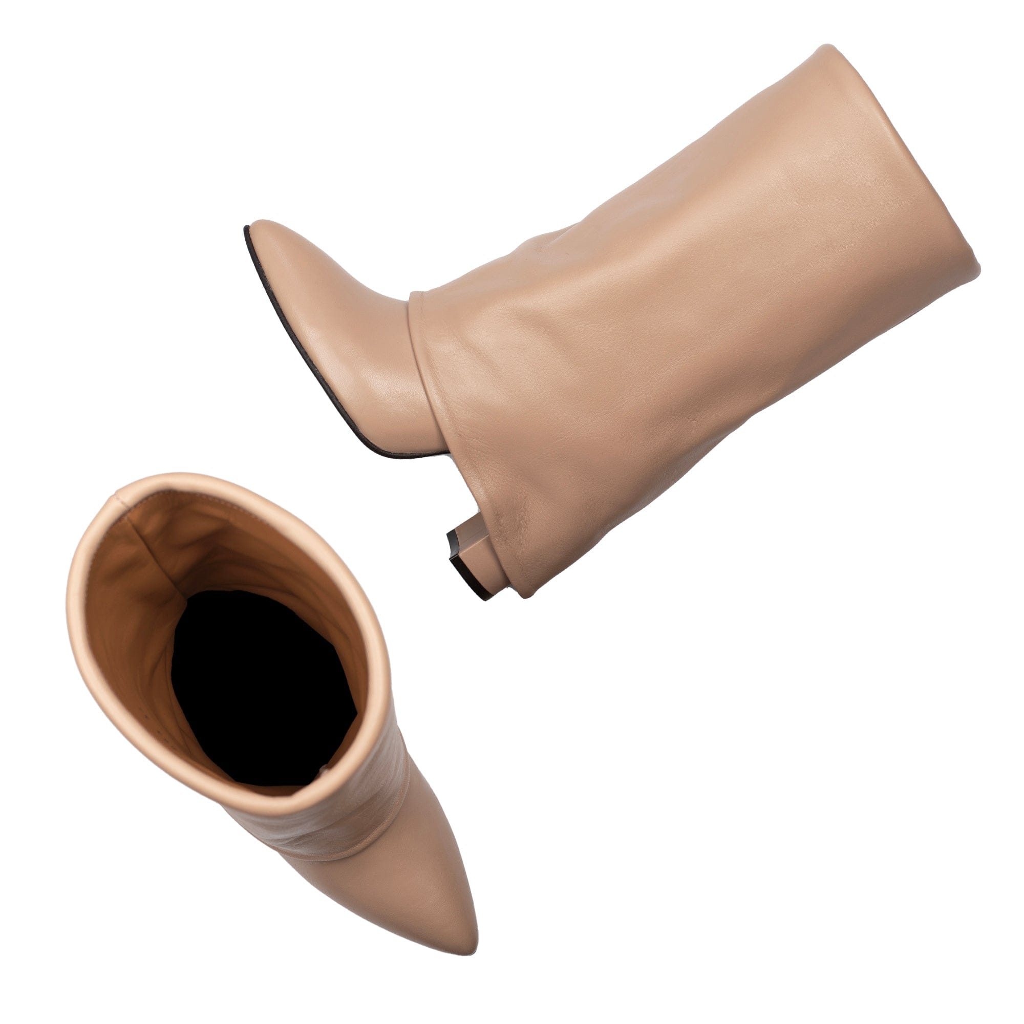 BERTA CREAM LEATHER BOOTS made by Toral