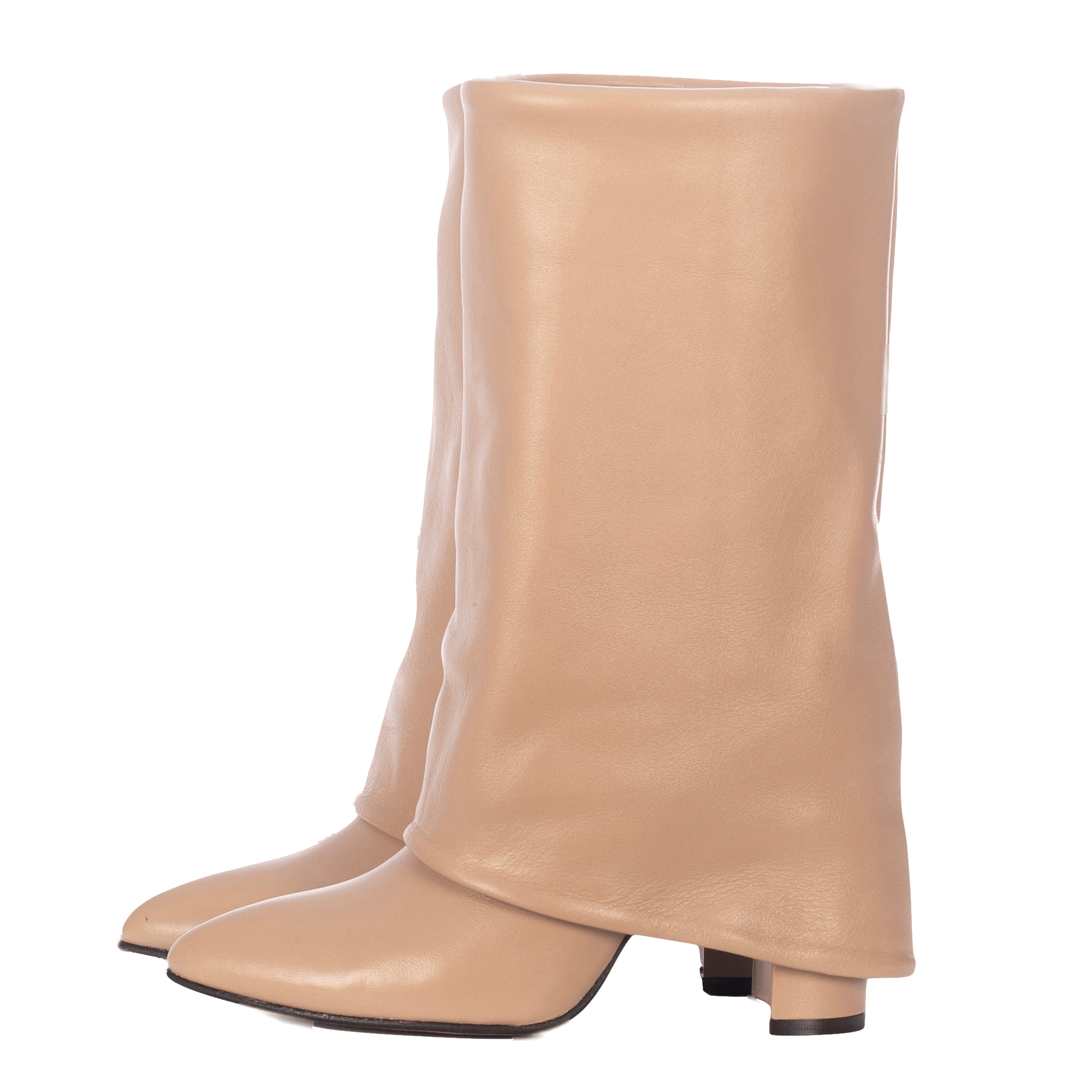 BERTA CREAM LEATHER BOOTS made by Toral