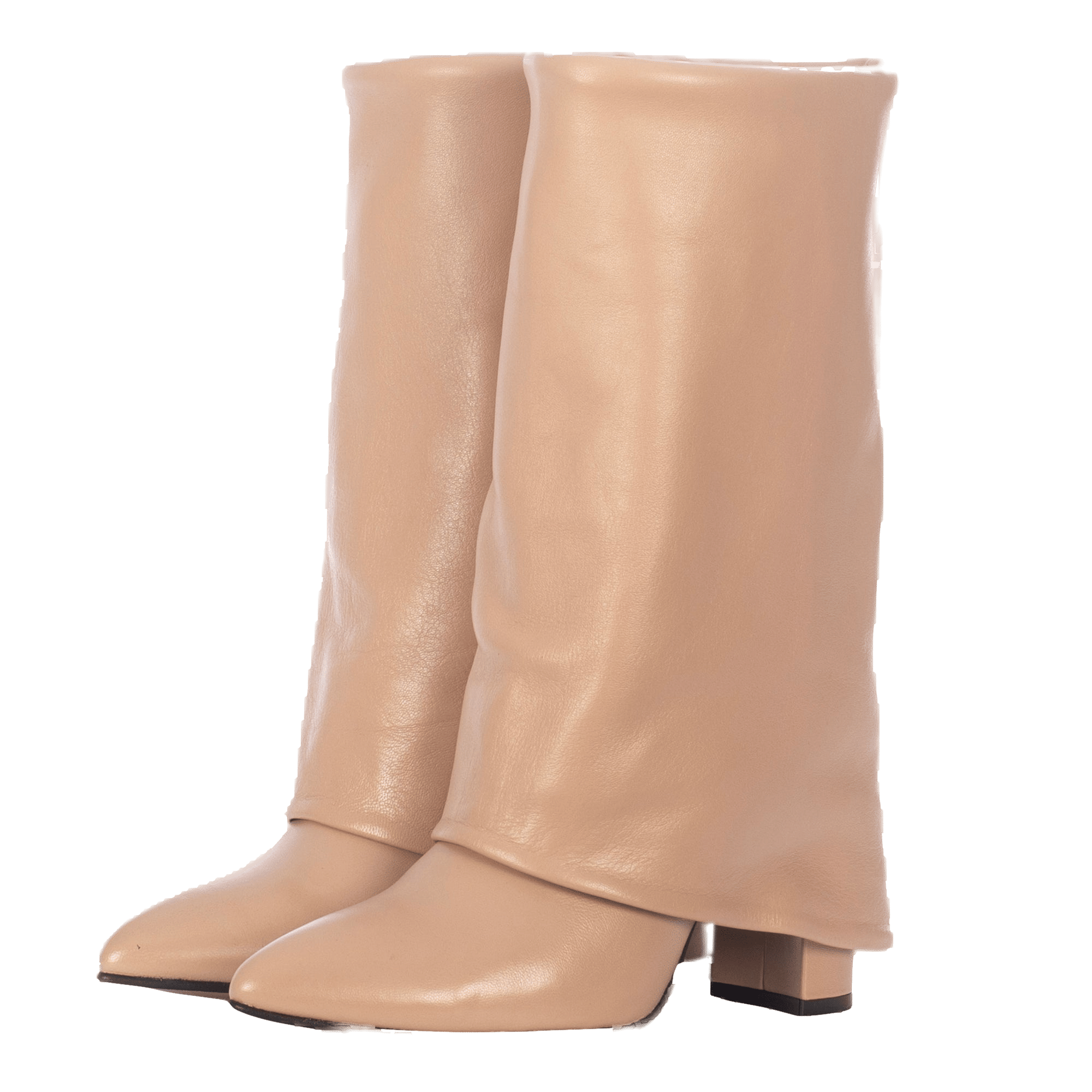 BERTA CREAM LEATHER BOOTS made by Toral