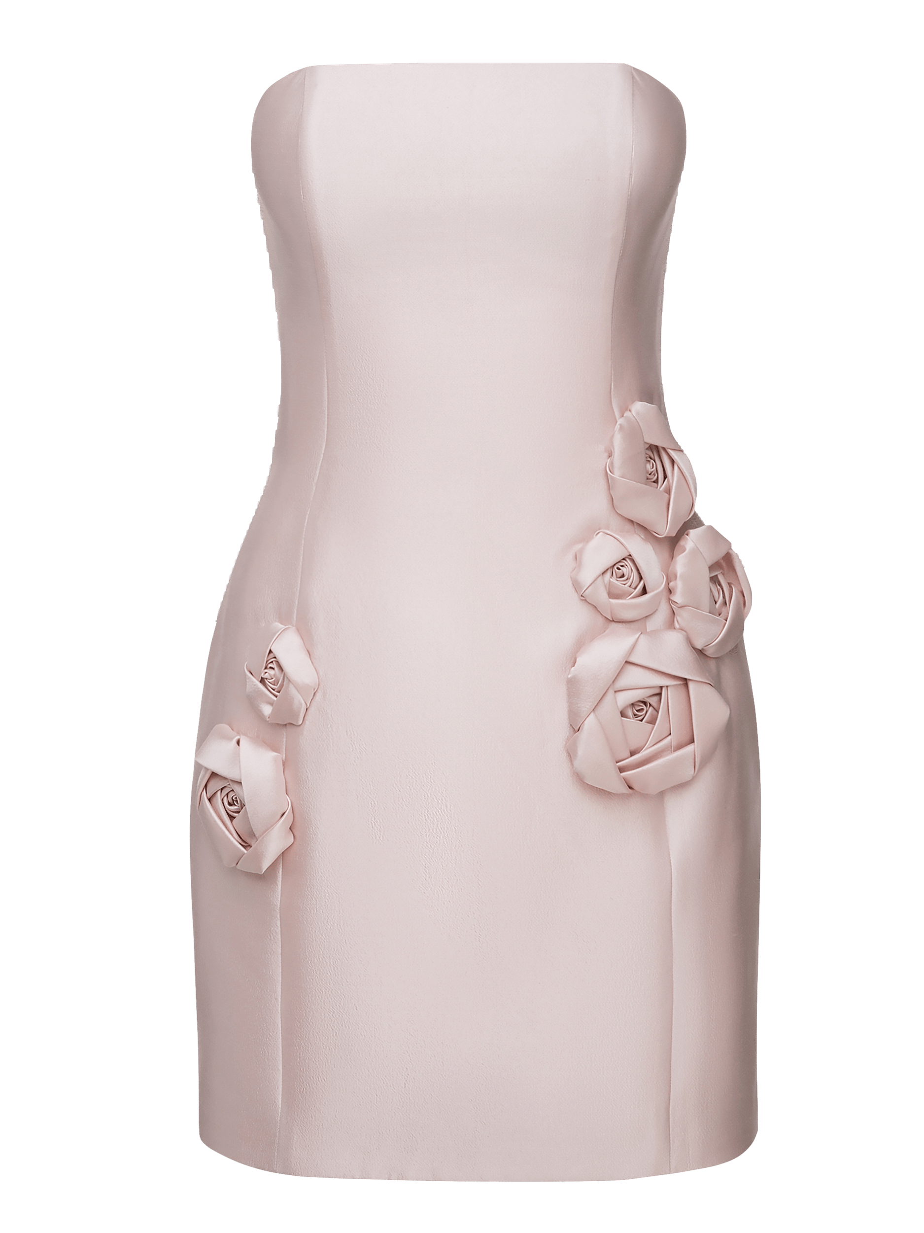 APPLIQUED STRAPLESS  SILK AND WOOL-BLEND MINI DRESS in Pink made by NDS The Label